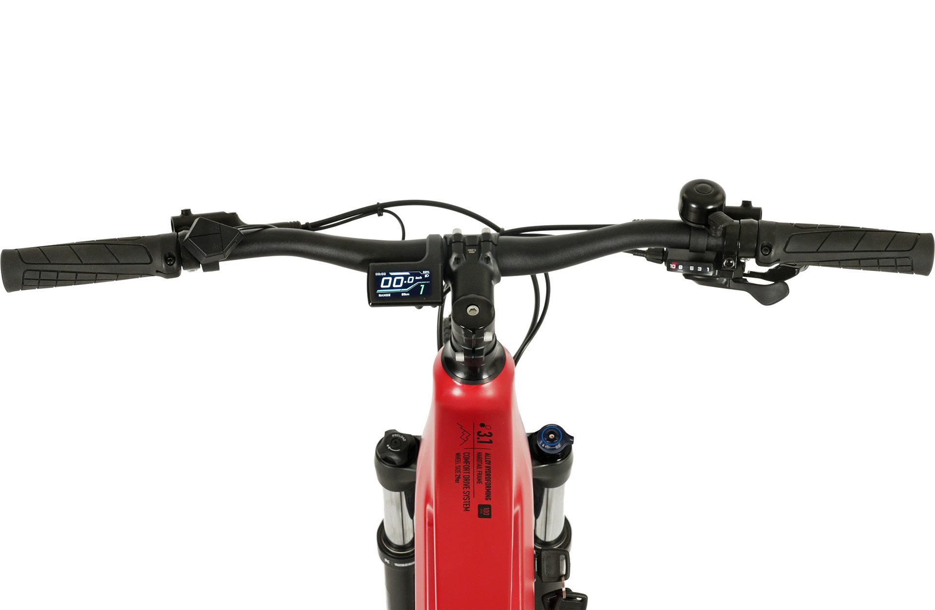 Dice 3.1 E-Mountainbike - Detailansicht Display auf weißem Grund