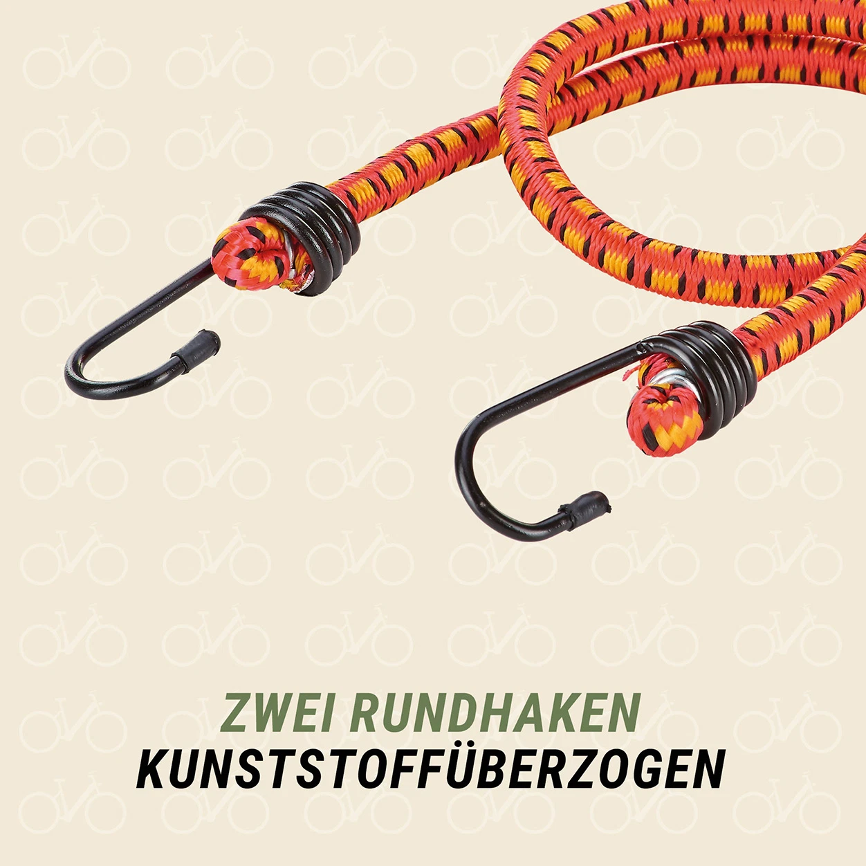 Gepäckträgergurt zwei Rundhaken Kunststoffüberzogen - diagonale Ansicht