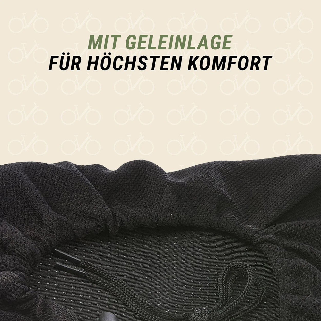 Satteldecke Schwarz mit Geleinlage für höchsten Komfort - detailansicht