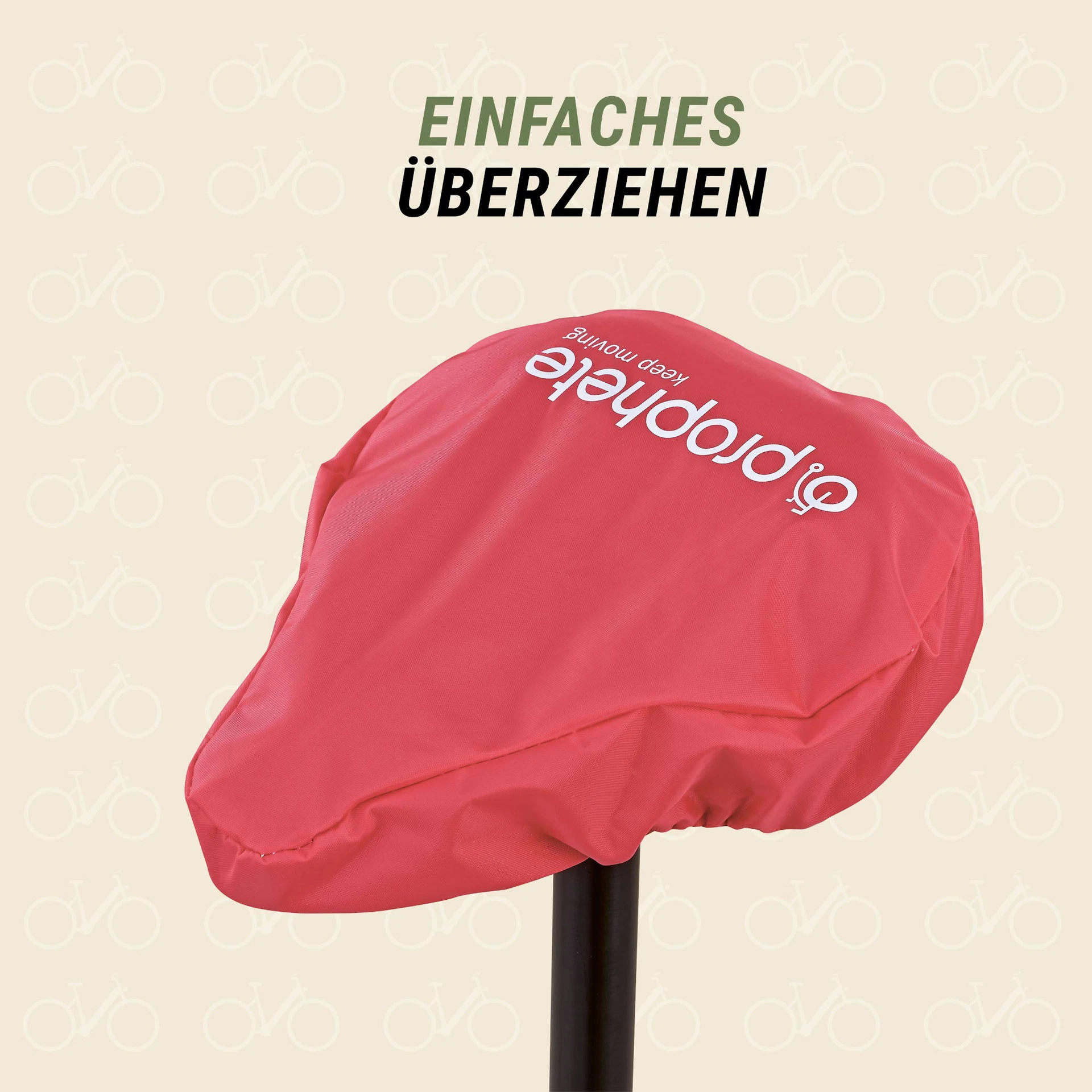 Sattelüberzug pink einfache Montage - Ansicht von vorne