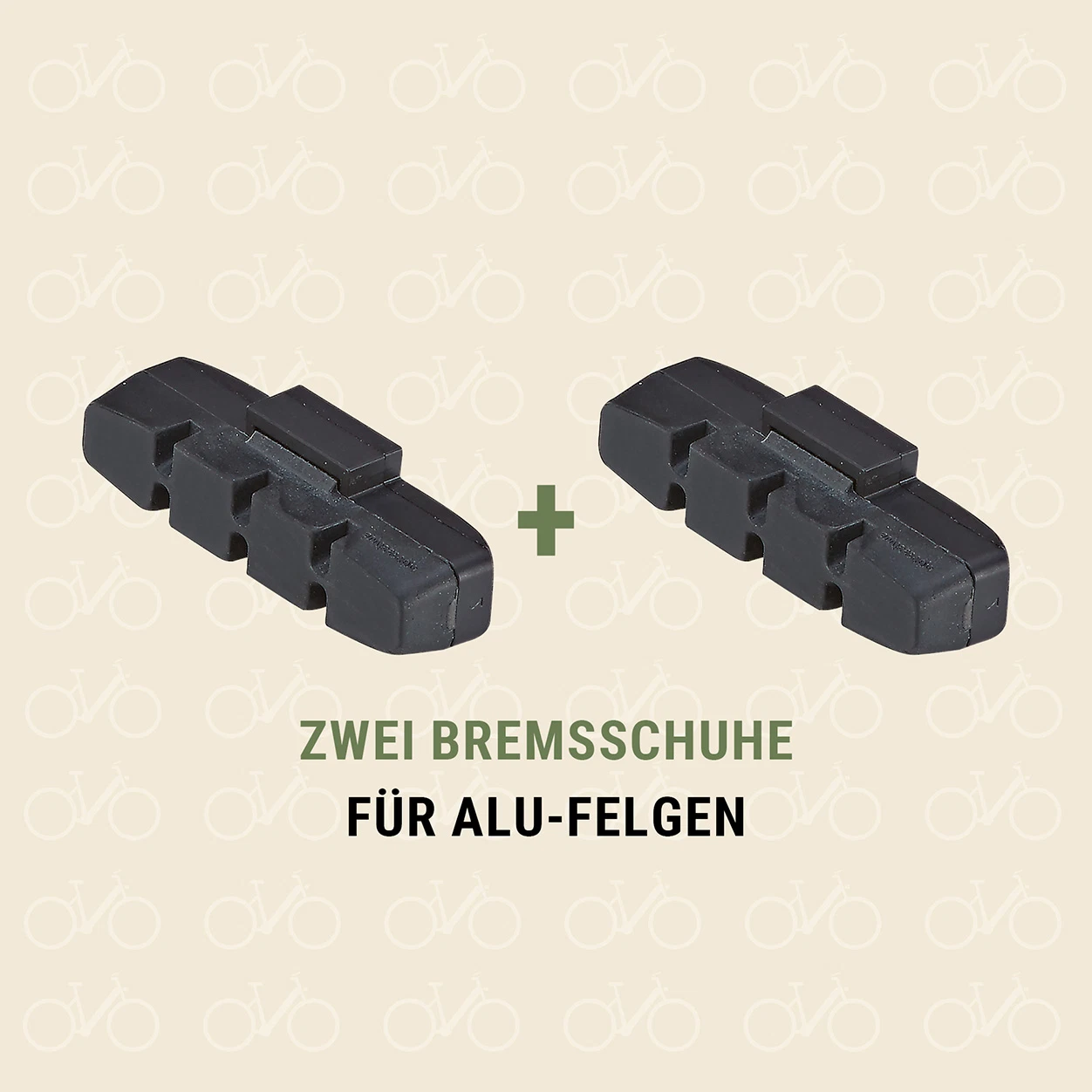 Bremsschuhe zwei Stück für Alu Felgen - diagonale Ansicht