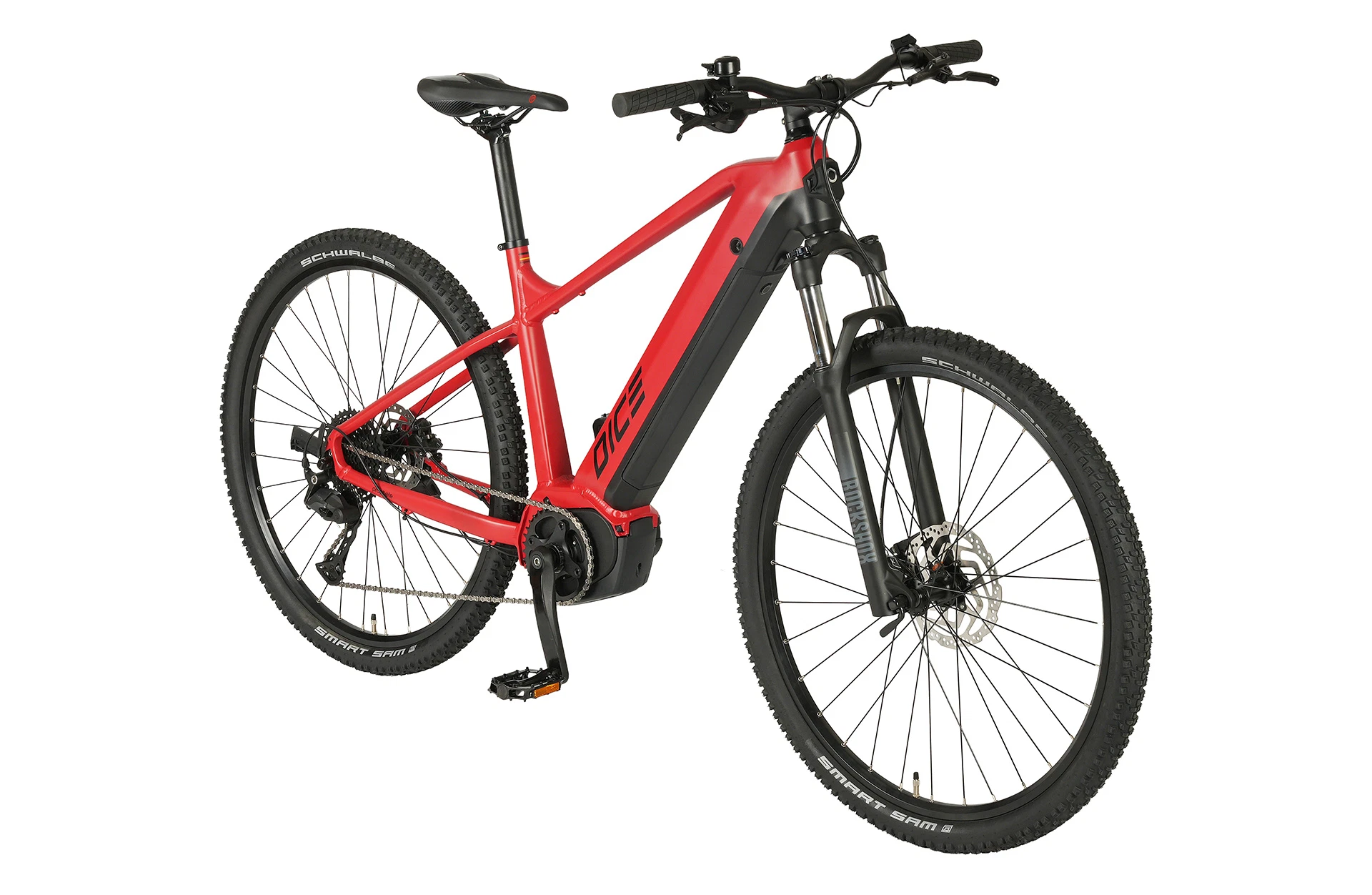 Dice 3.1 E-Mountainbike - diagonale Ansicht auf weißem Grund