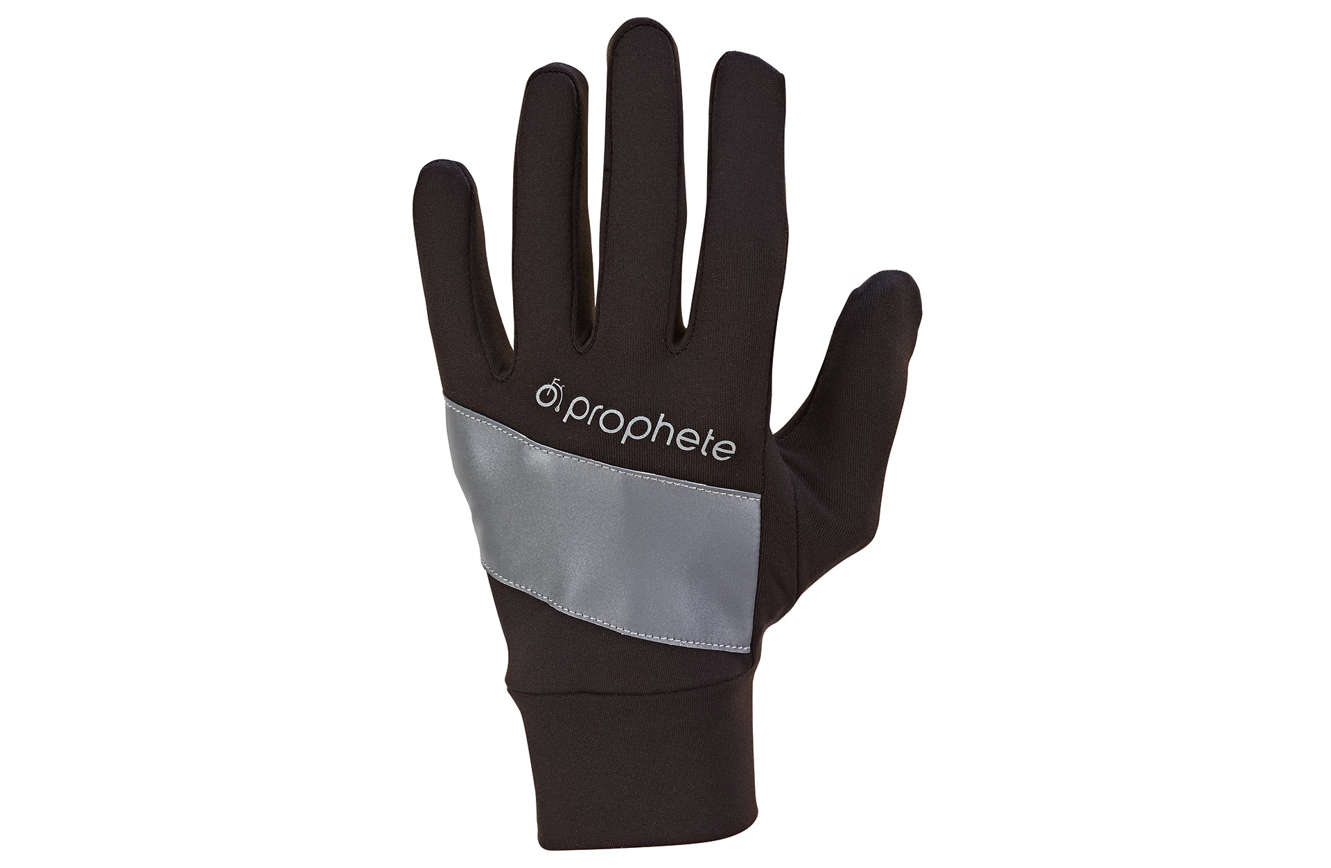 Fahrradhandschuhe angezogen - Detailansicht auf weißem Grund