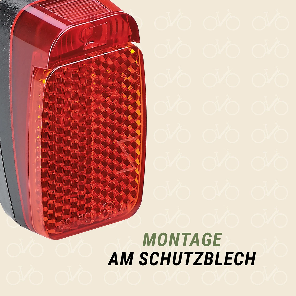 Mini LED-Rücklicht Montage am Schutzblech - diagonale Ansicht