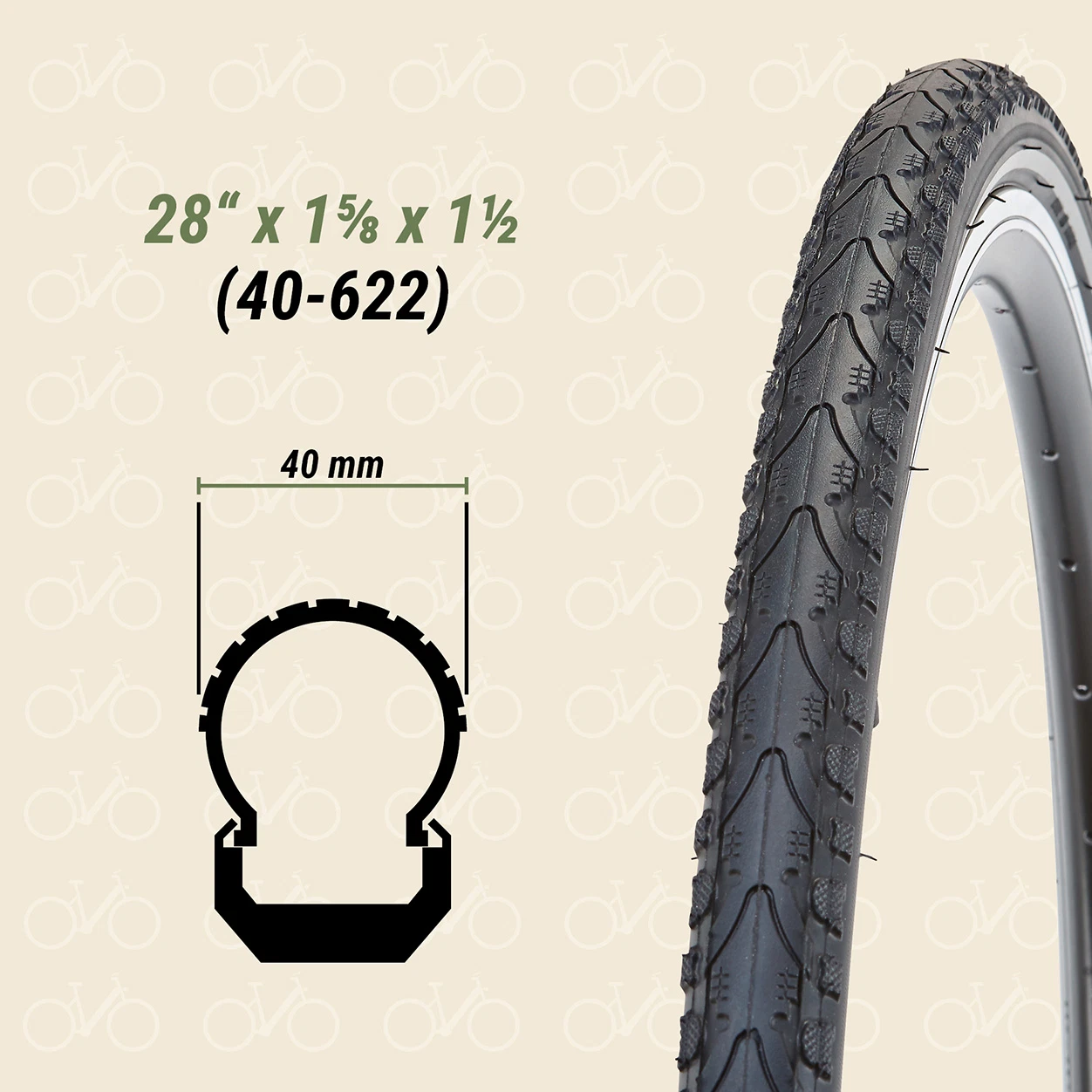 Reifen 26 Zoll x 1.95 (50-559) Reifenbreite 40mm - detailansicht