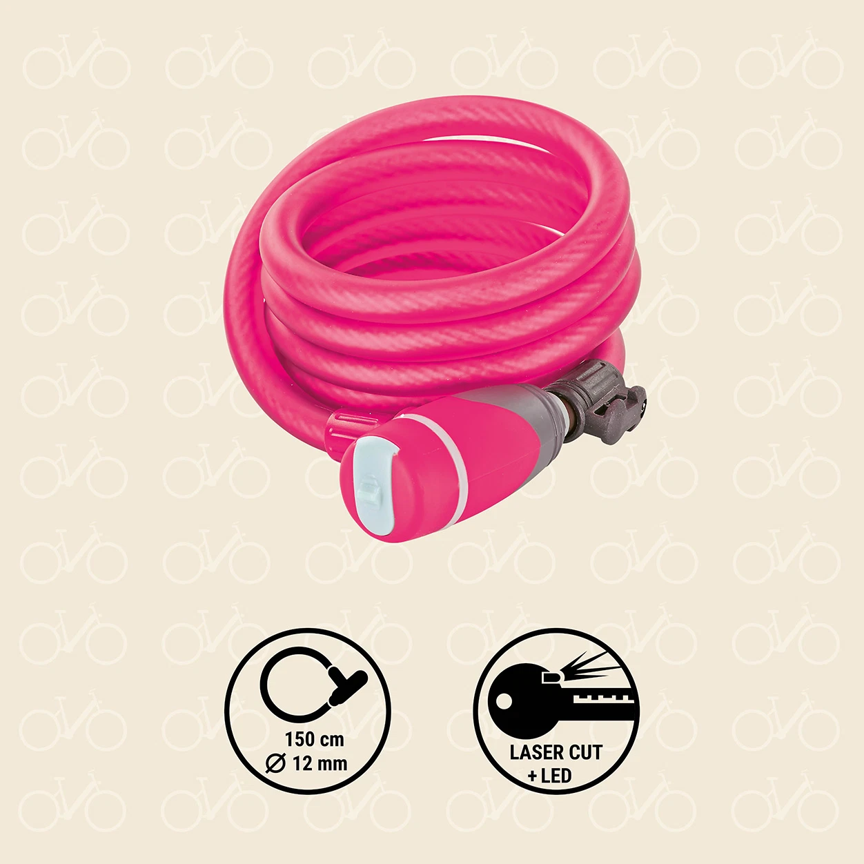 Spiralkabelschloss pink