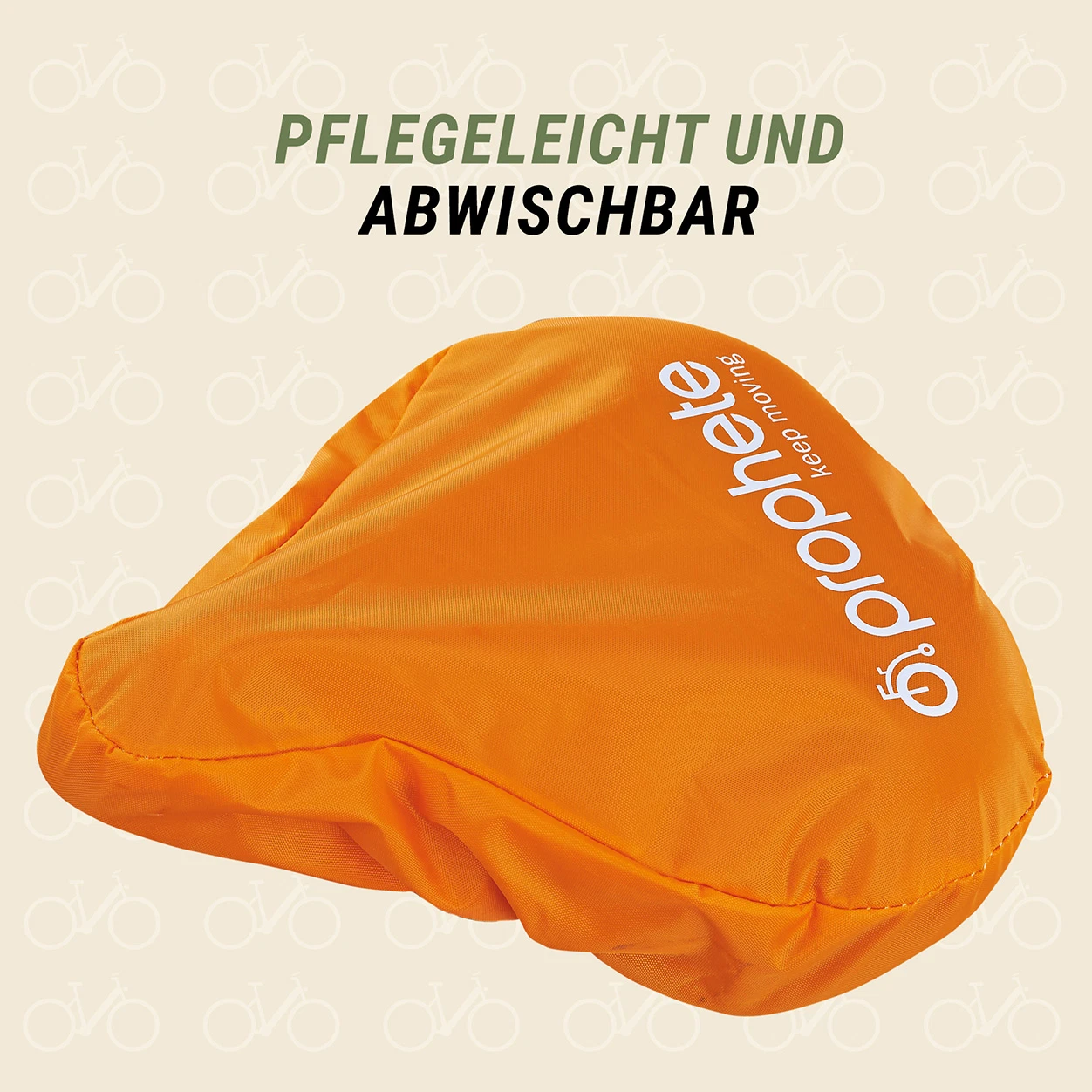 Sattelüberzug orange abwischbar - Ansicht von vorne