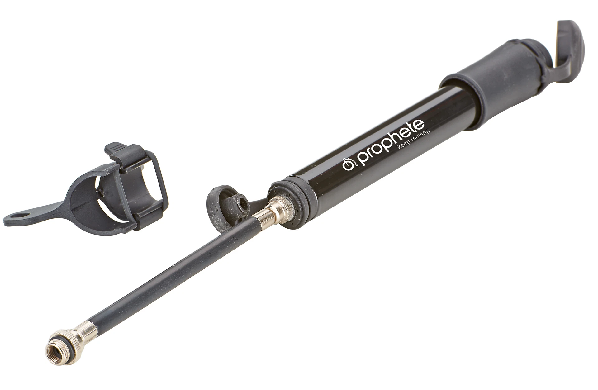 Handpumpe Schlauch montiert - Detailansicht auf weißem Grund