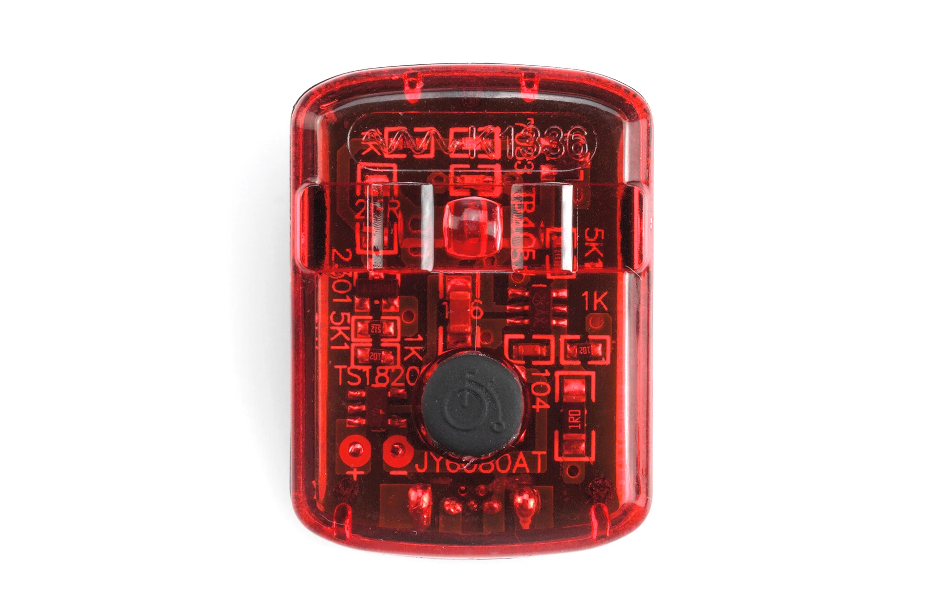 Rücklicht rot - Ansicht von vorne auf weißem Grund