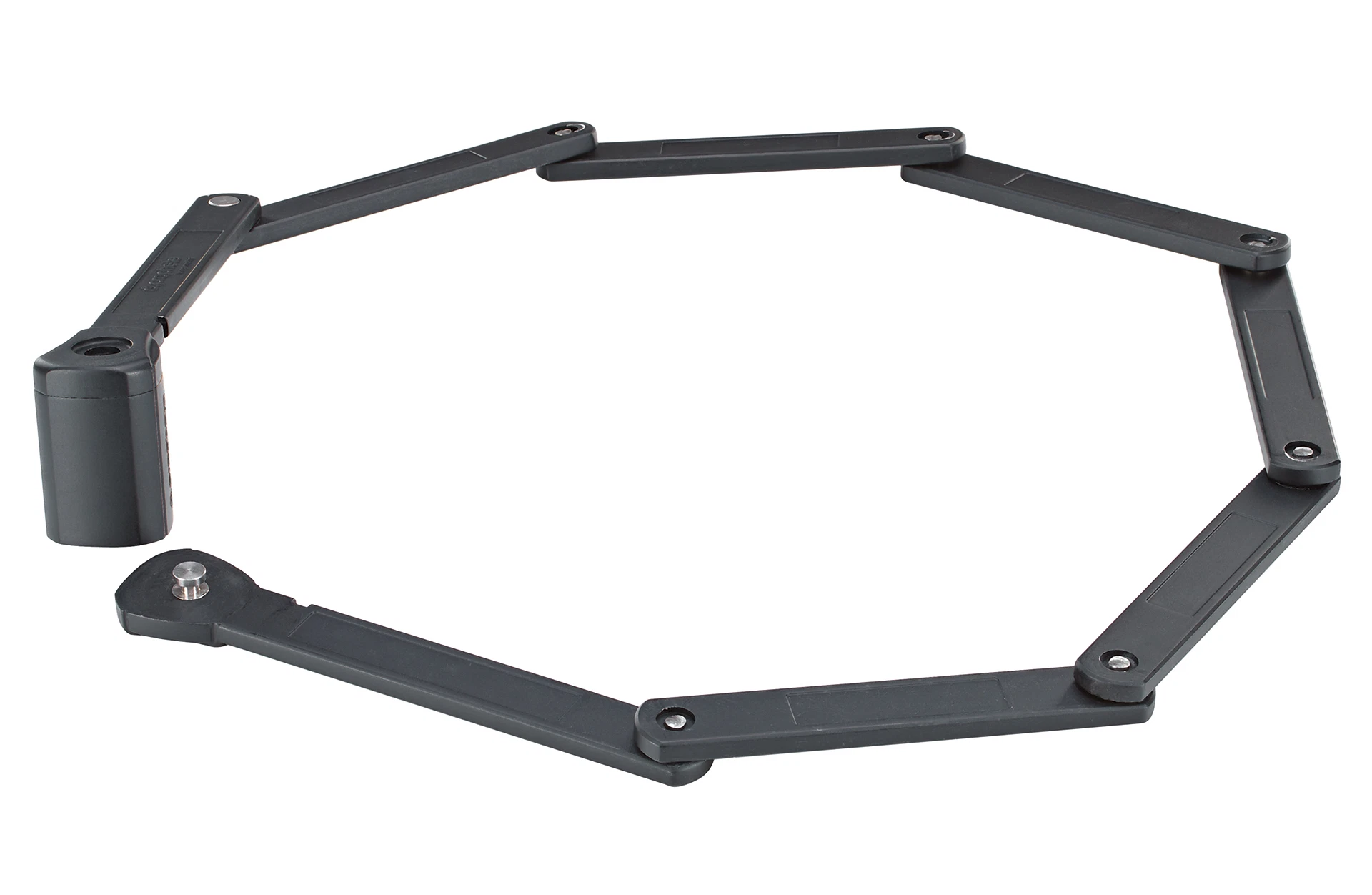 Faltschloss geöffnet - Ansicht von vorne auf weißem Grund