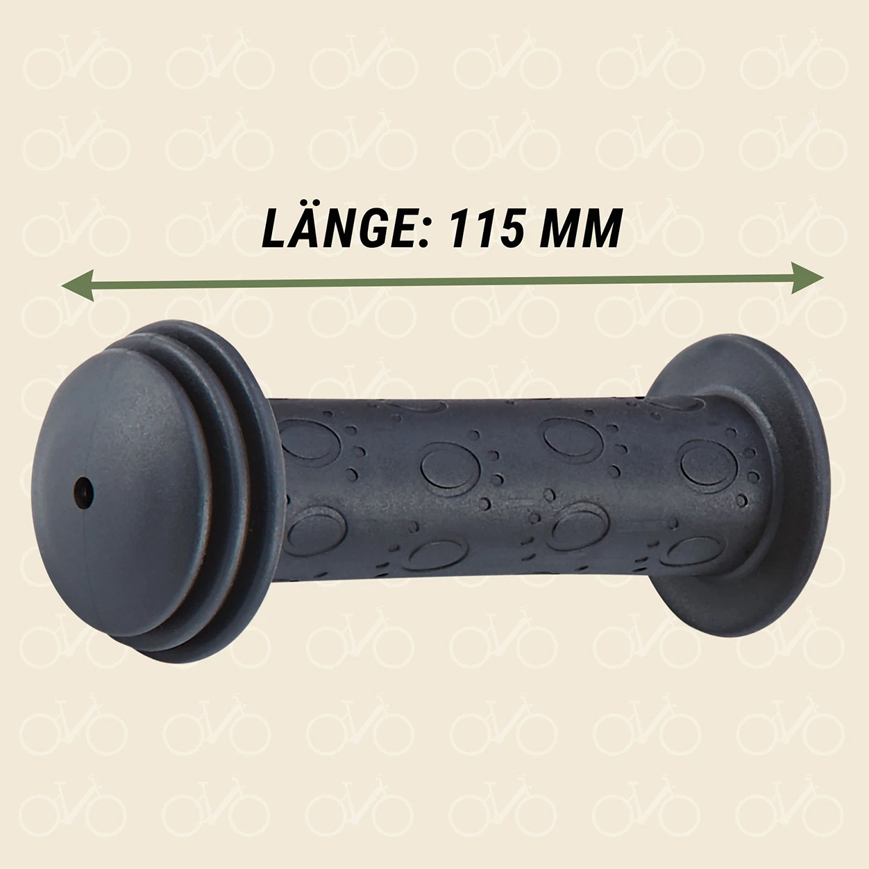 Kinder Fahrradgriffe Schwarz länge 115mm - diagonale Ansicht