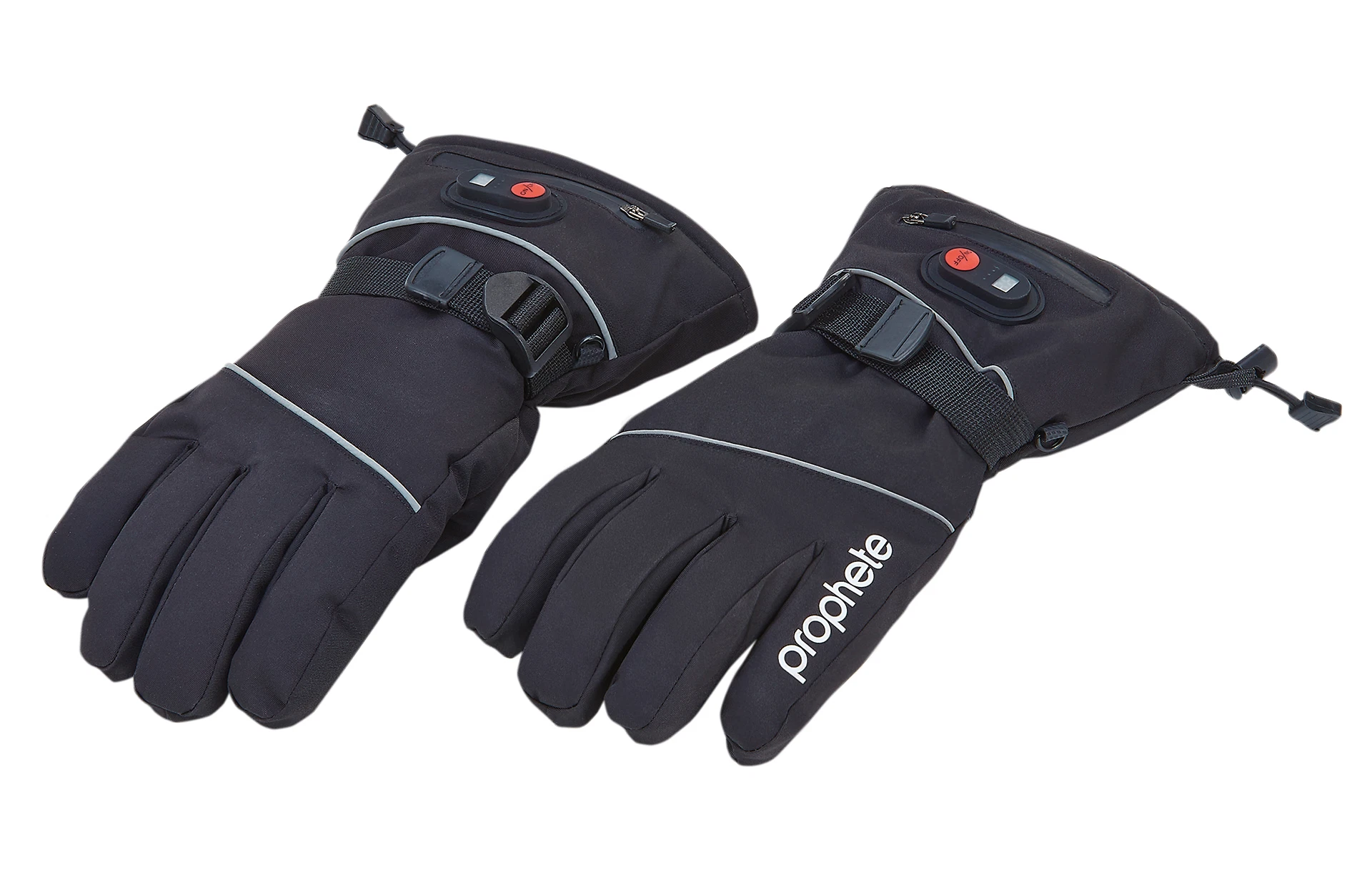 Winter-Handschuhe schwarz - diagonale Ansicht auf weißem Grund