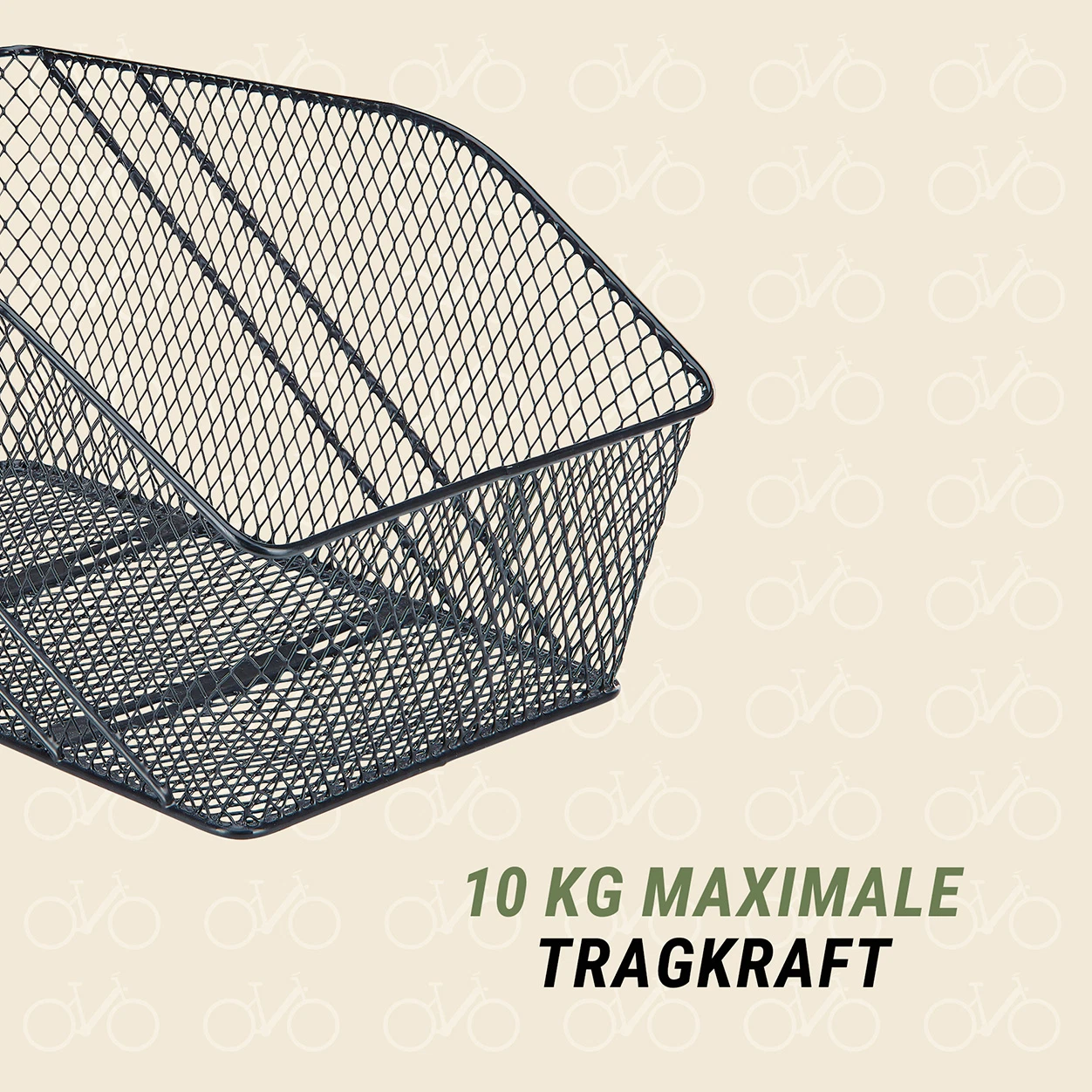 Fahrradkorb XXL 10kg Tragkraft - Ansicht von vorne