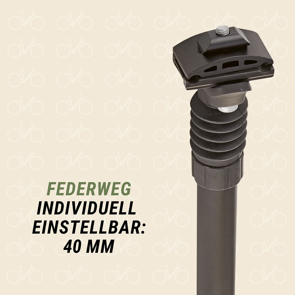 Patent Federsattelstütze Federweg individuell einstellbar 40mm - detailansicht