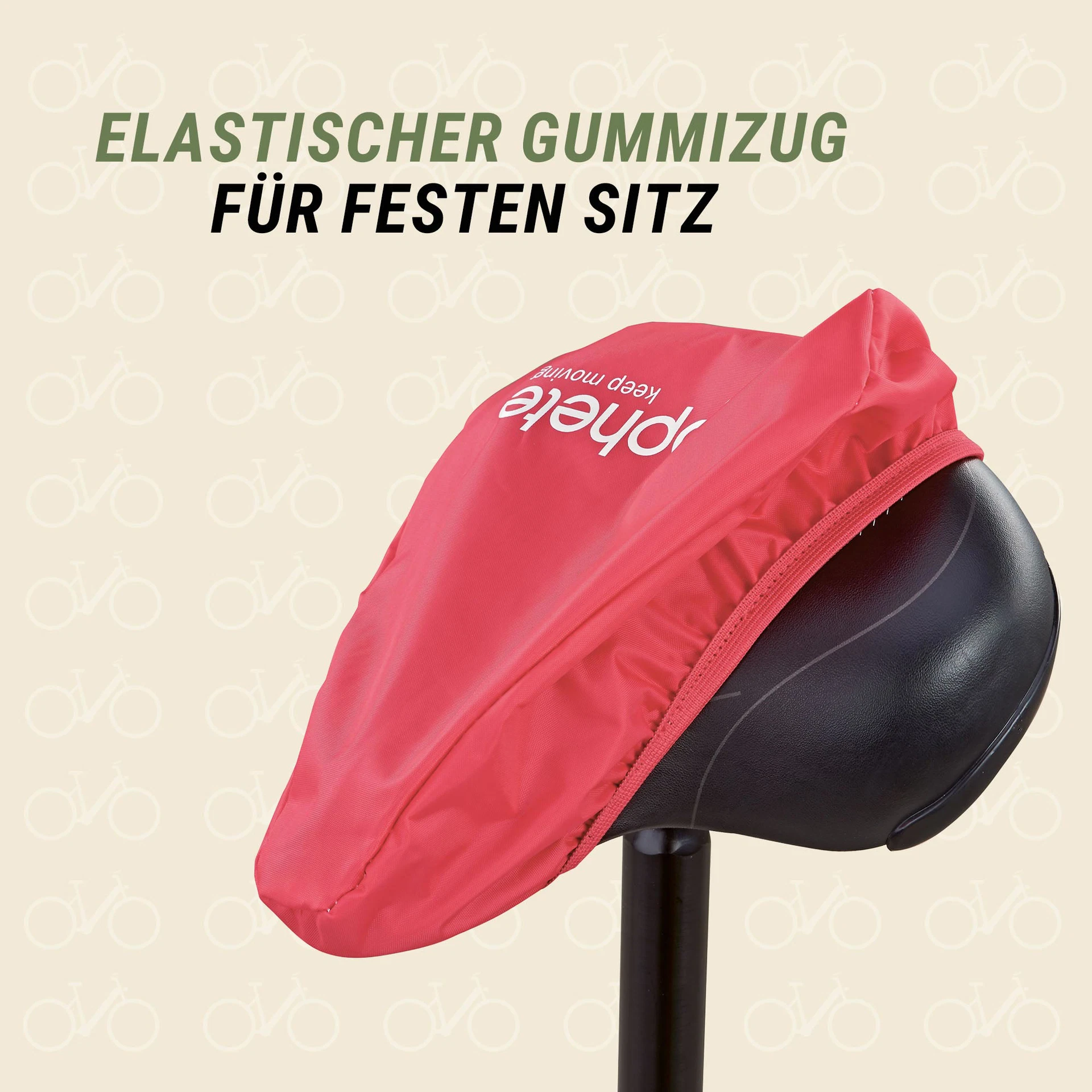 Sattelüberzug pink elastischer Gummizug - Ansicht von vorne