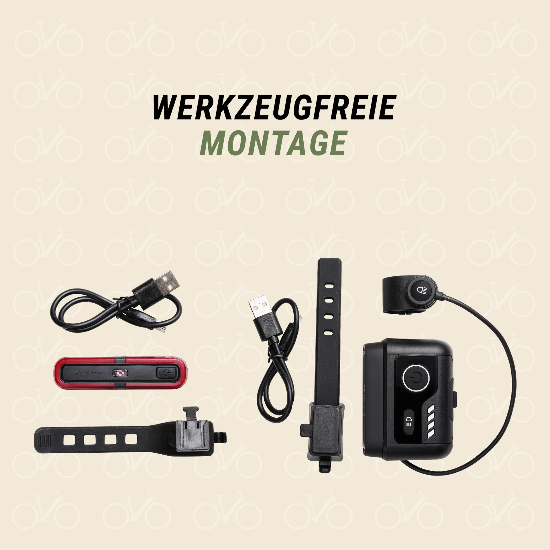 Beleuchtungsset werkzeugfreie Montage - Schaubild