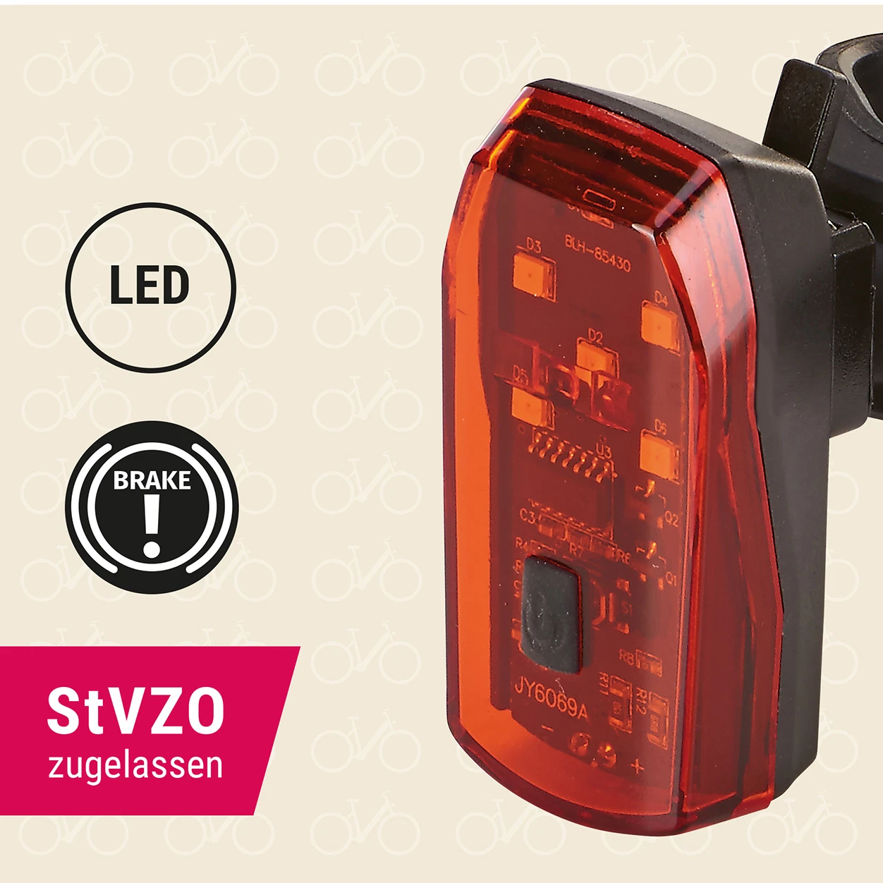 LED-Batterierücklicht mit Bremslicht