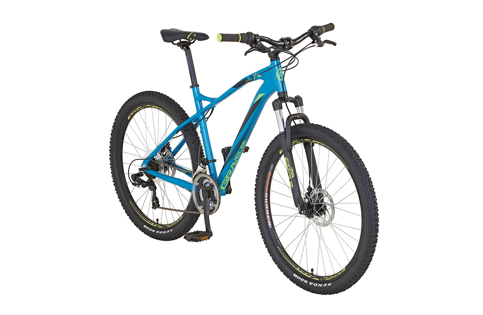 Vollansicht diagonal Prophete Graveler 21.BSM.10 Hardtail Mountainbike vor weißem Hintergrund