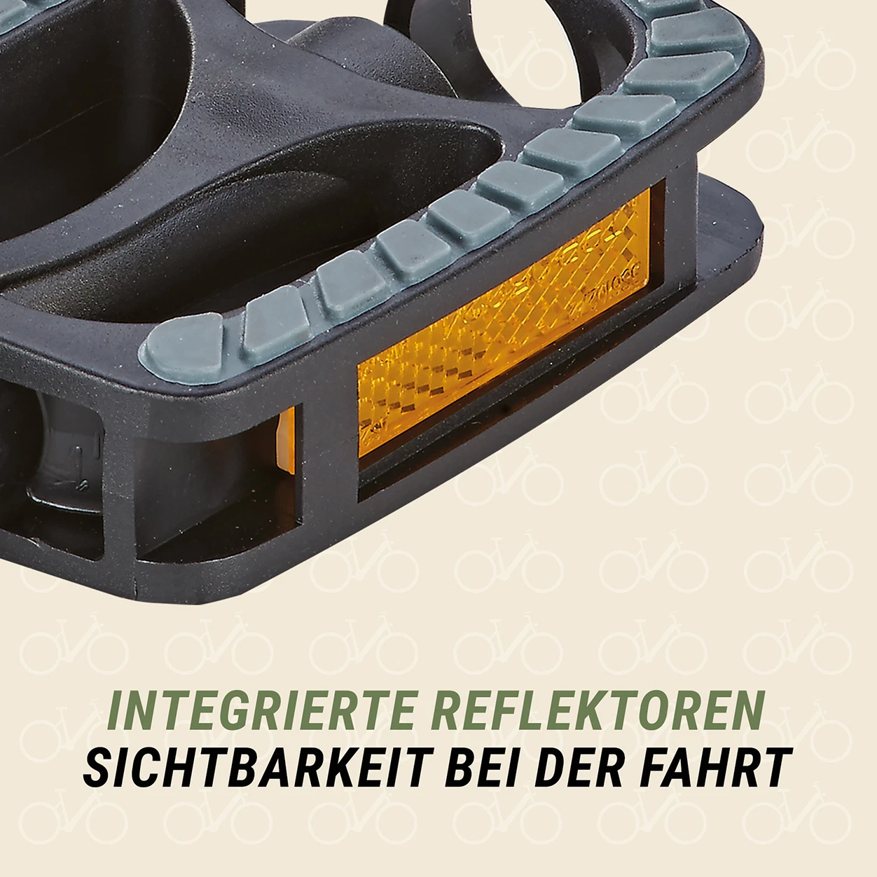City und Trekking Pedale schmal mit integrierten Reflektoren - detailansicht