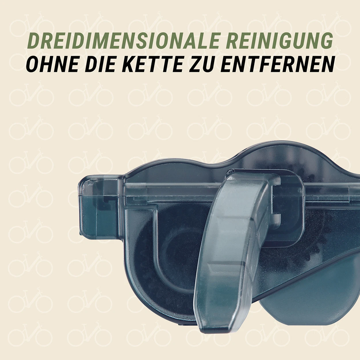 Kettenreinigungsgerät dreidimensionale Reinigung ohne die kette zu entfernen - Ansicht von hinten