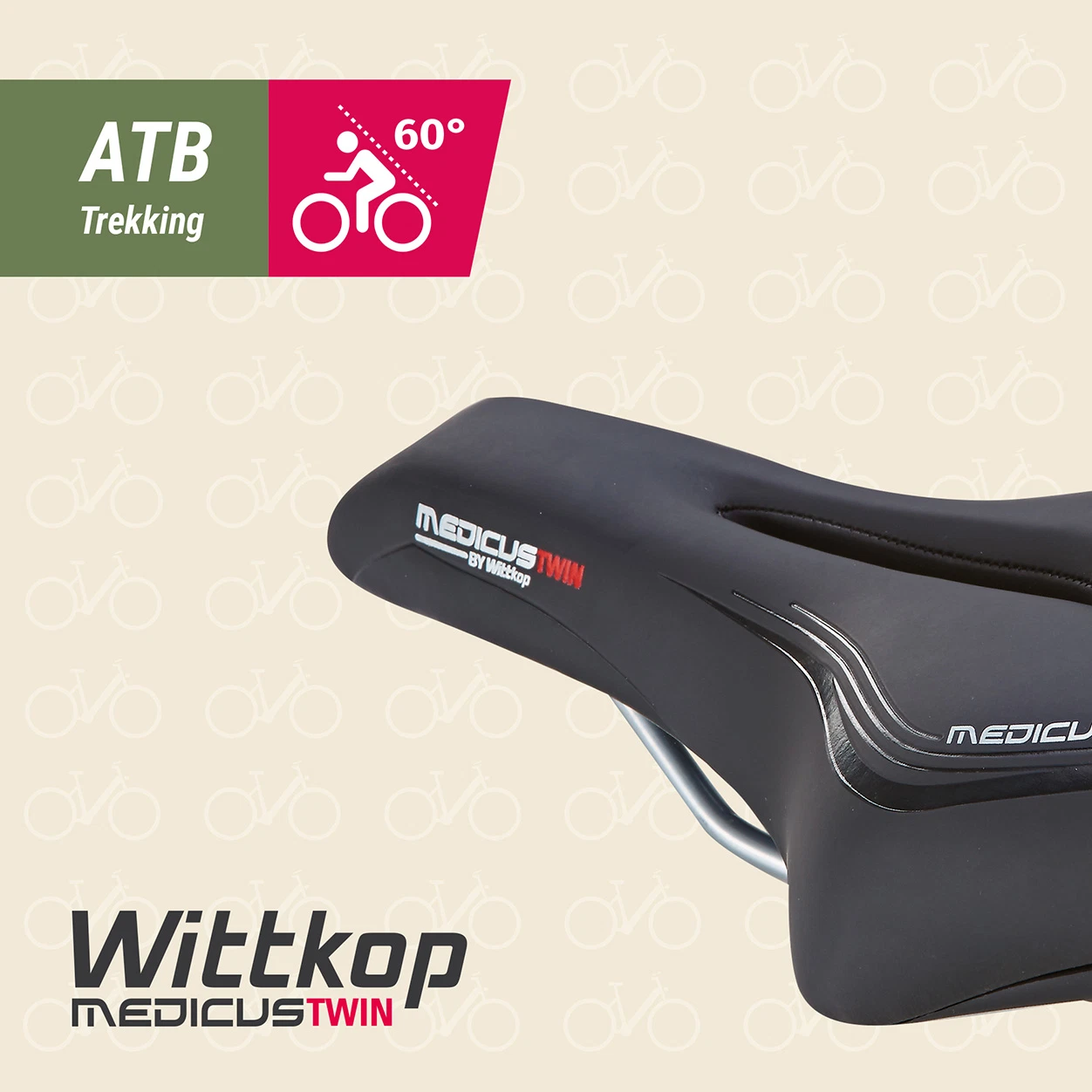 Gesundheitssattel Trekking "Medicus" Wittkop Medicus Twin ATB Trekking - diagonale Ansicht