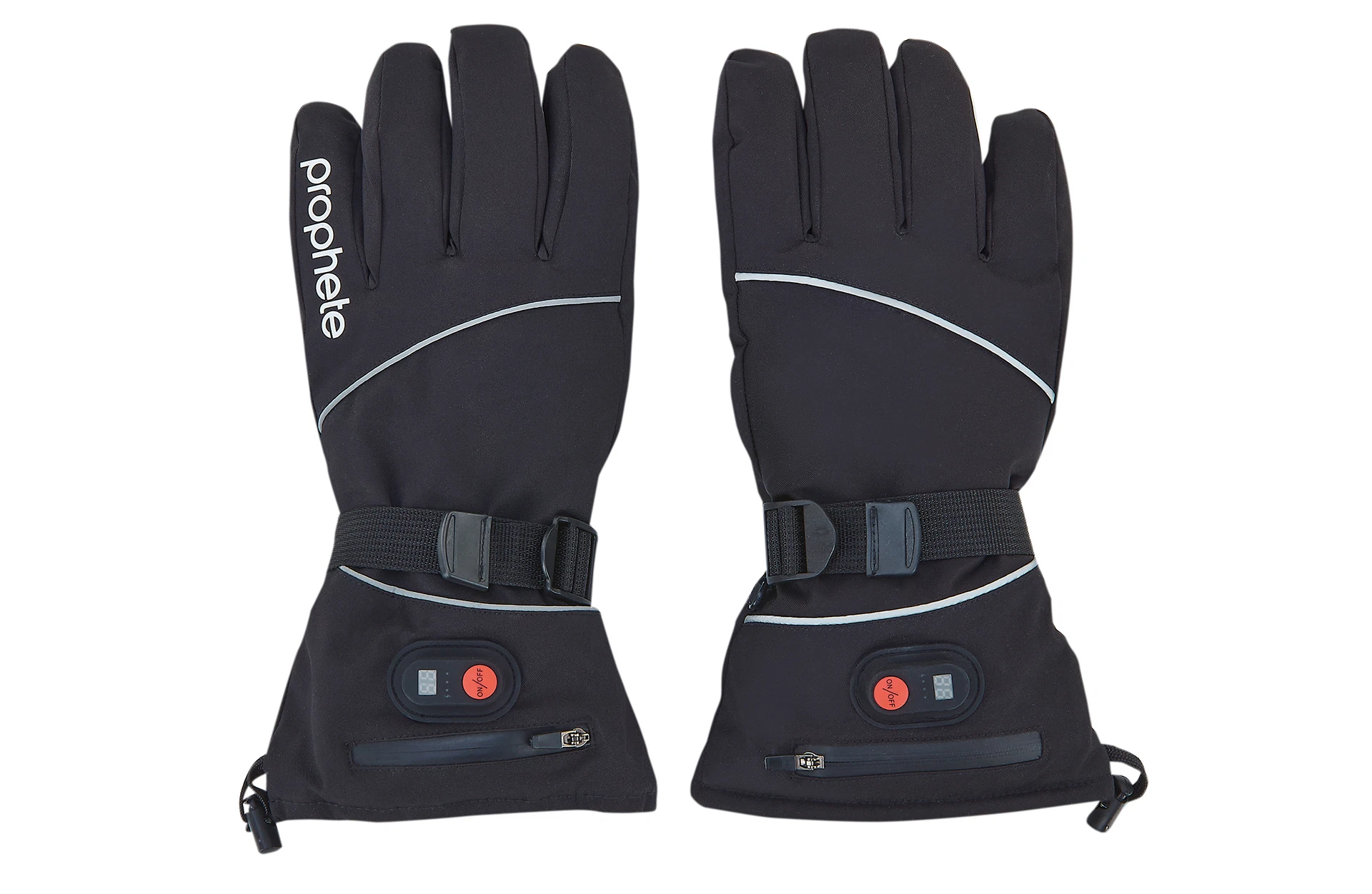 Winter-Handschuhe schwarz - Ansicht von oben auf weißem Grund