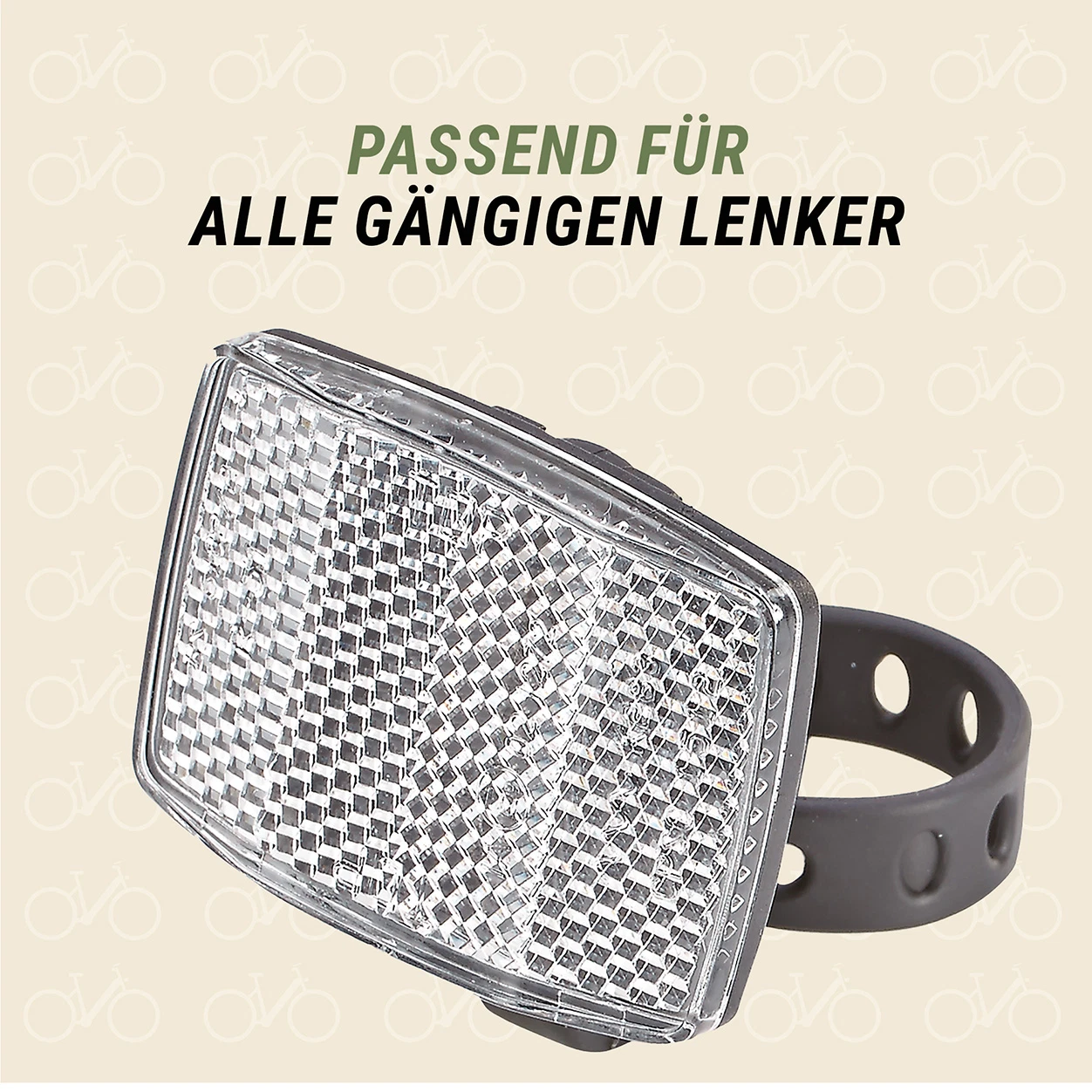 MTB Reflektor Front passend für alle gängigen Lenker - detailansicht