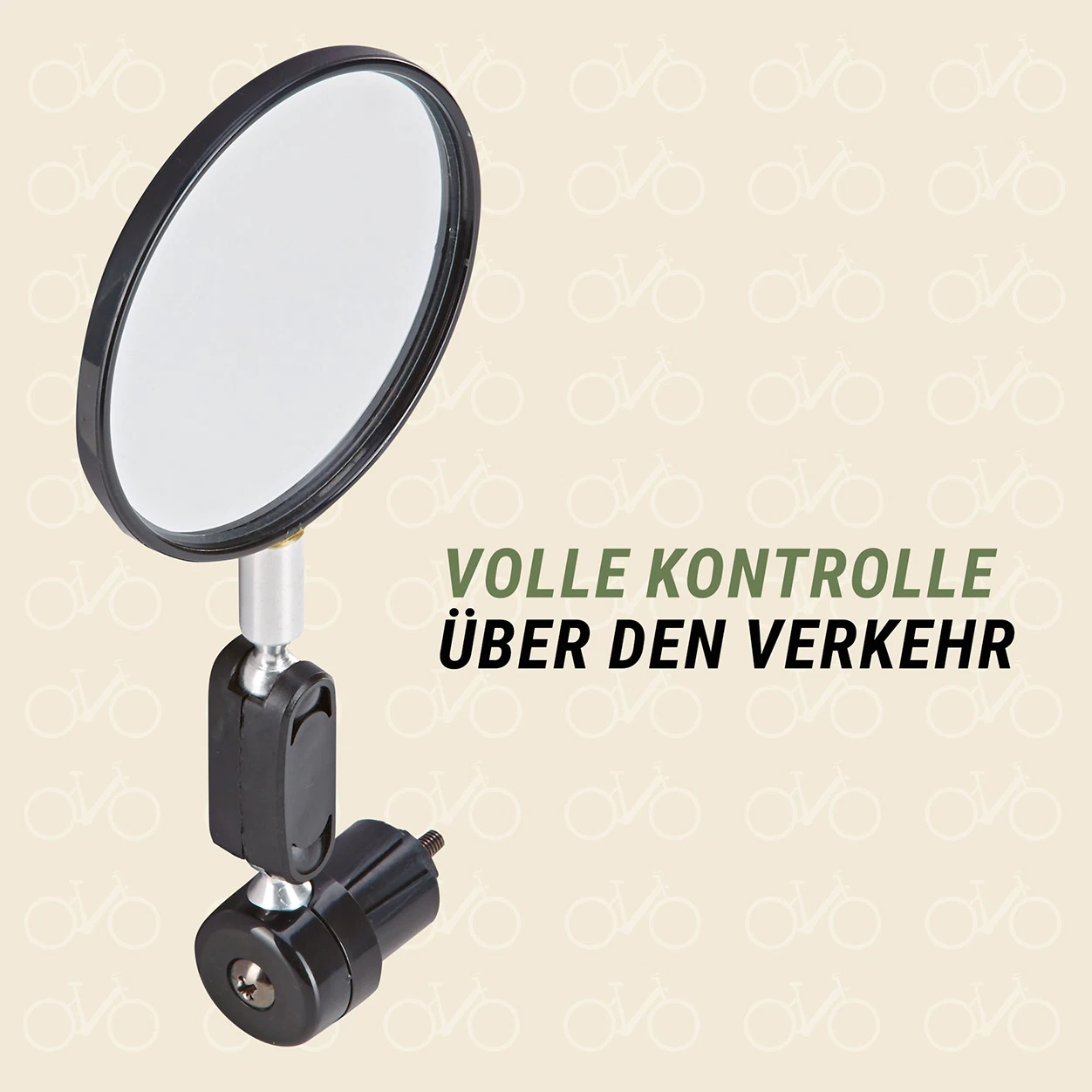 Fahrradspiegel Mini volle Kontrolle über den Verkehr - diagonale Ansicht