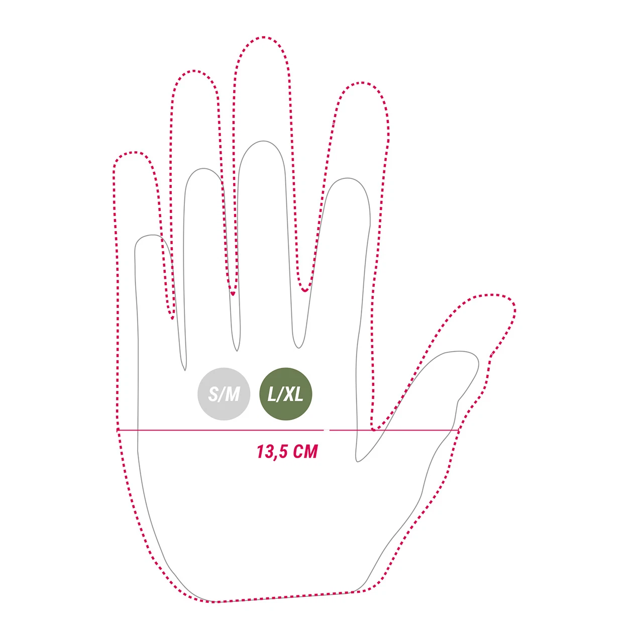 Smart Handschuhe Größenansicht L/XL - Grafik