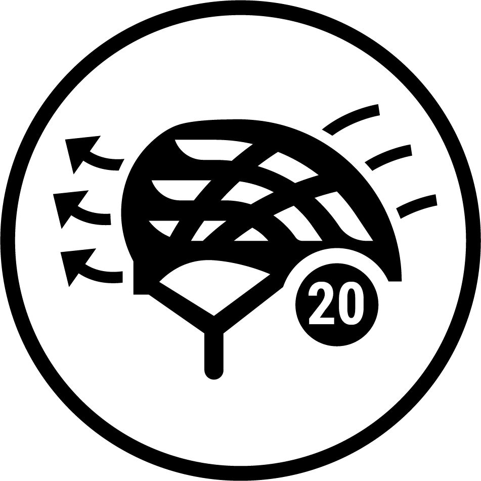 Icon Helmgewicht 210 g in schwarzem Kreis auf weißem Grund