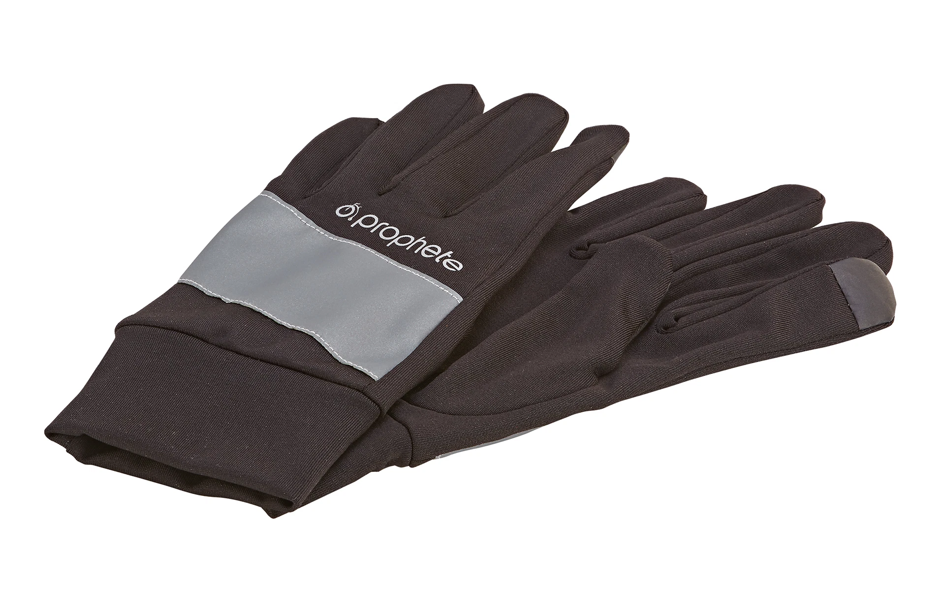 Fahrradhandschuhe schwarz - diagonale Ansicht auf weißem Grund