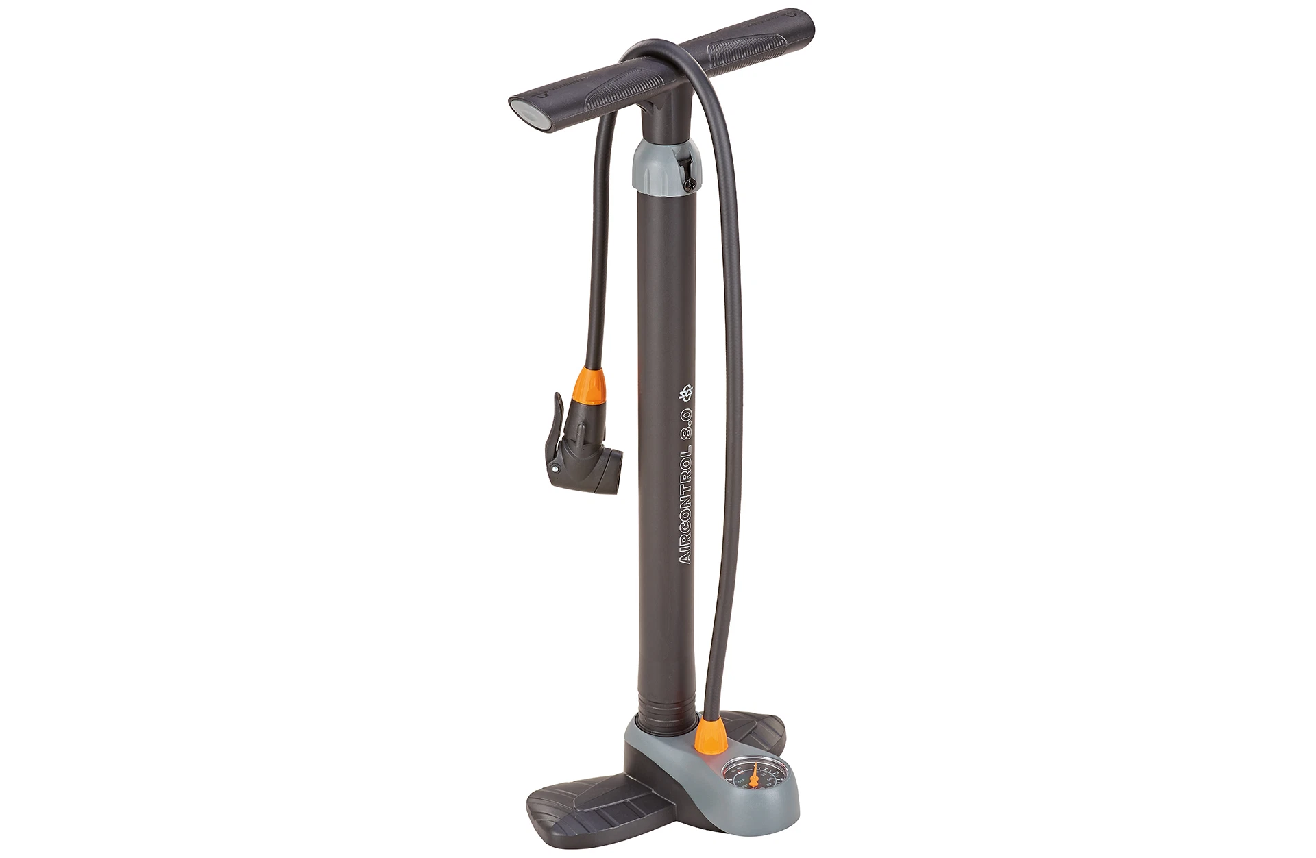 Standluftpumpe SKS - diagonale Ansicht auf weißem Grund