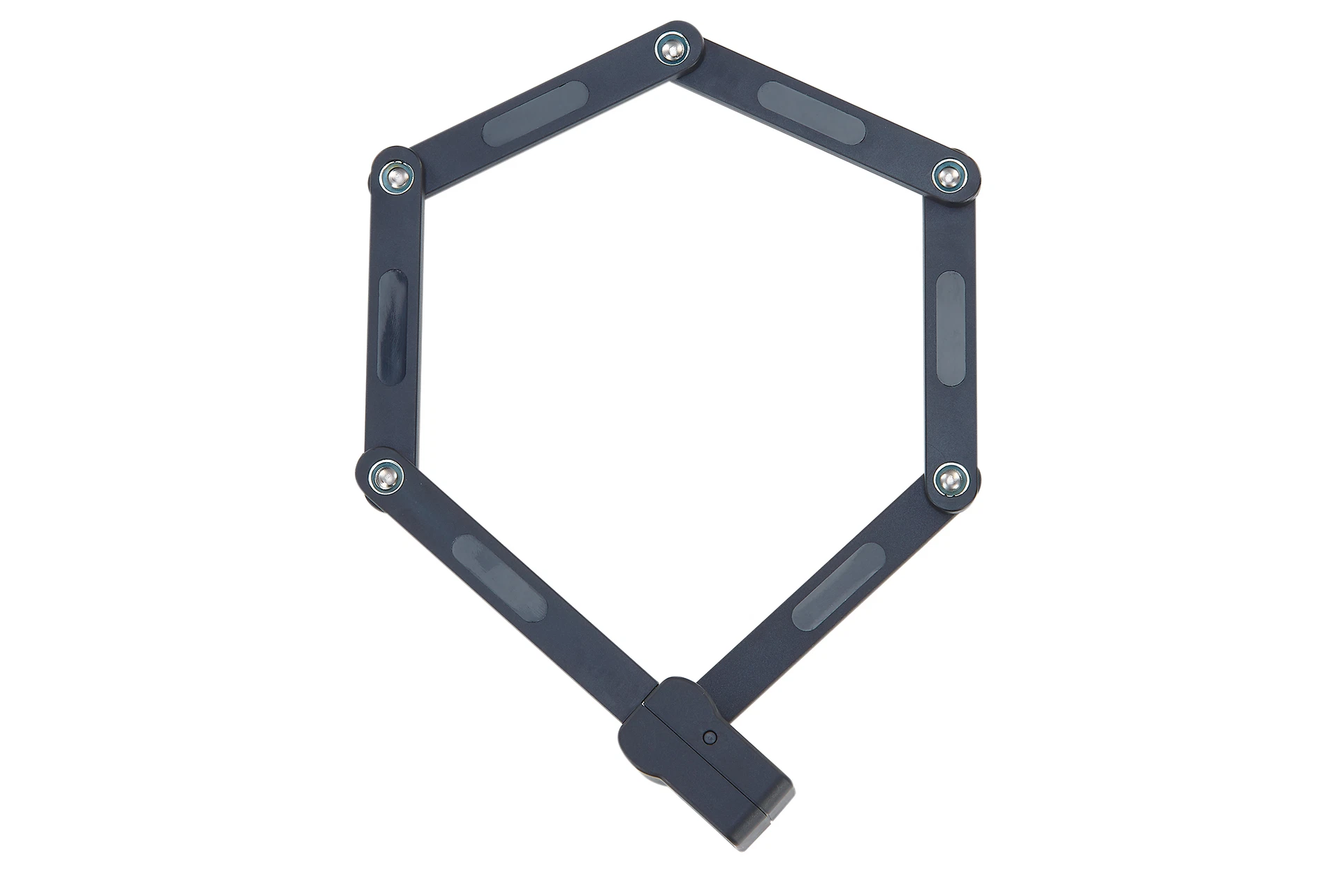 Faltschloss aufgeklappt - Ansicht von oben auf weißem Grund