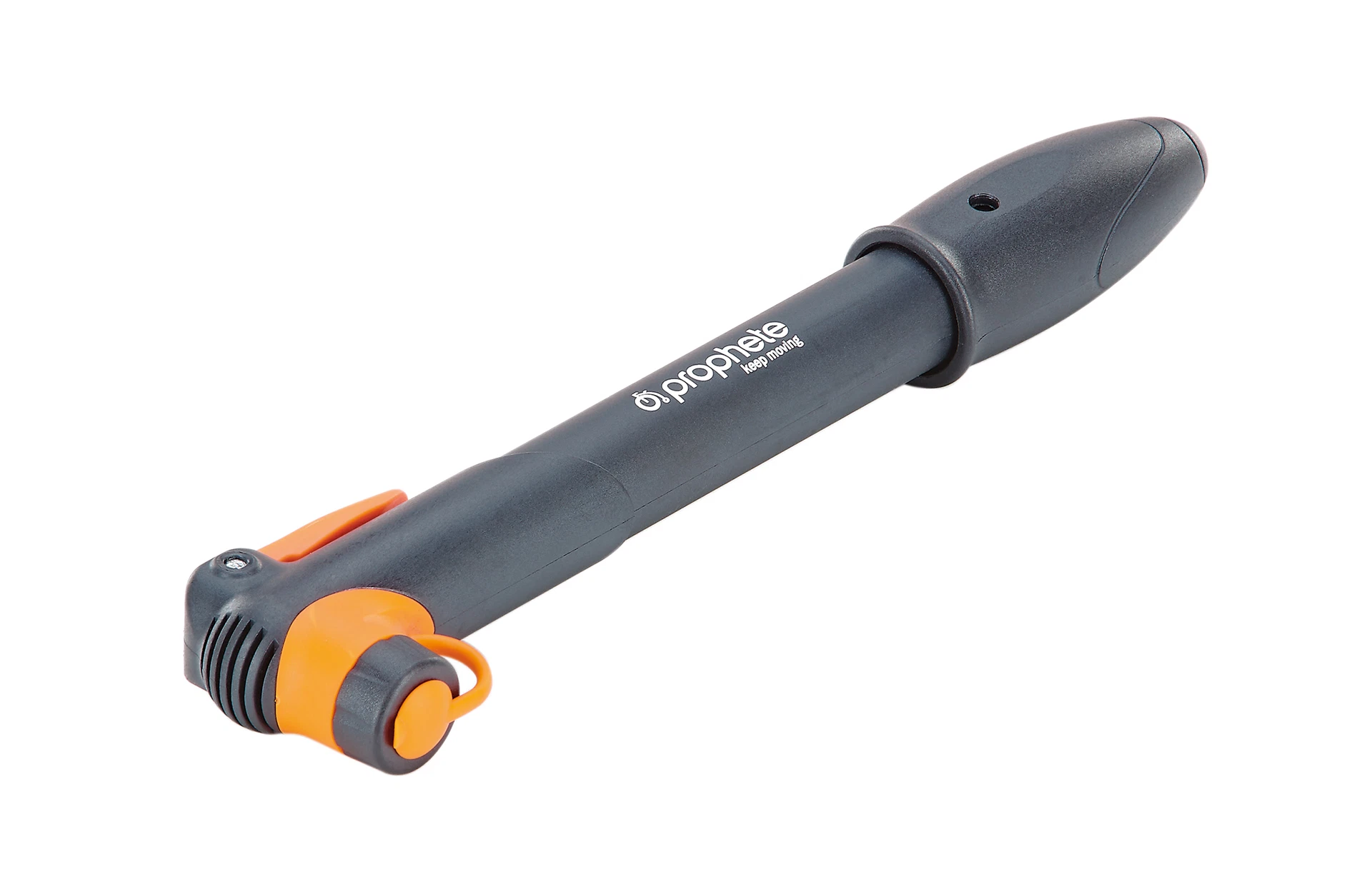 Handpumpe mit Halterung - diagonale Ansicht auf weißem Grund