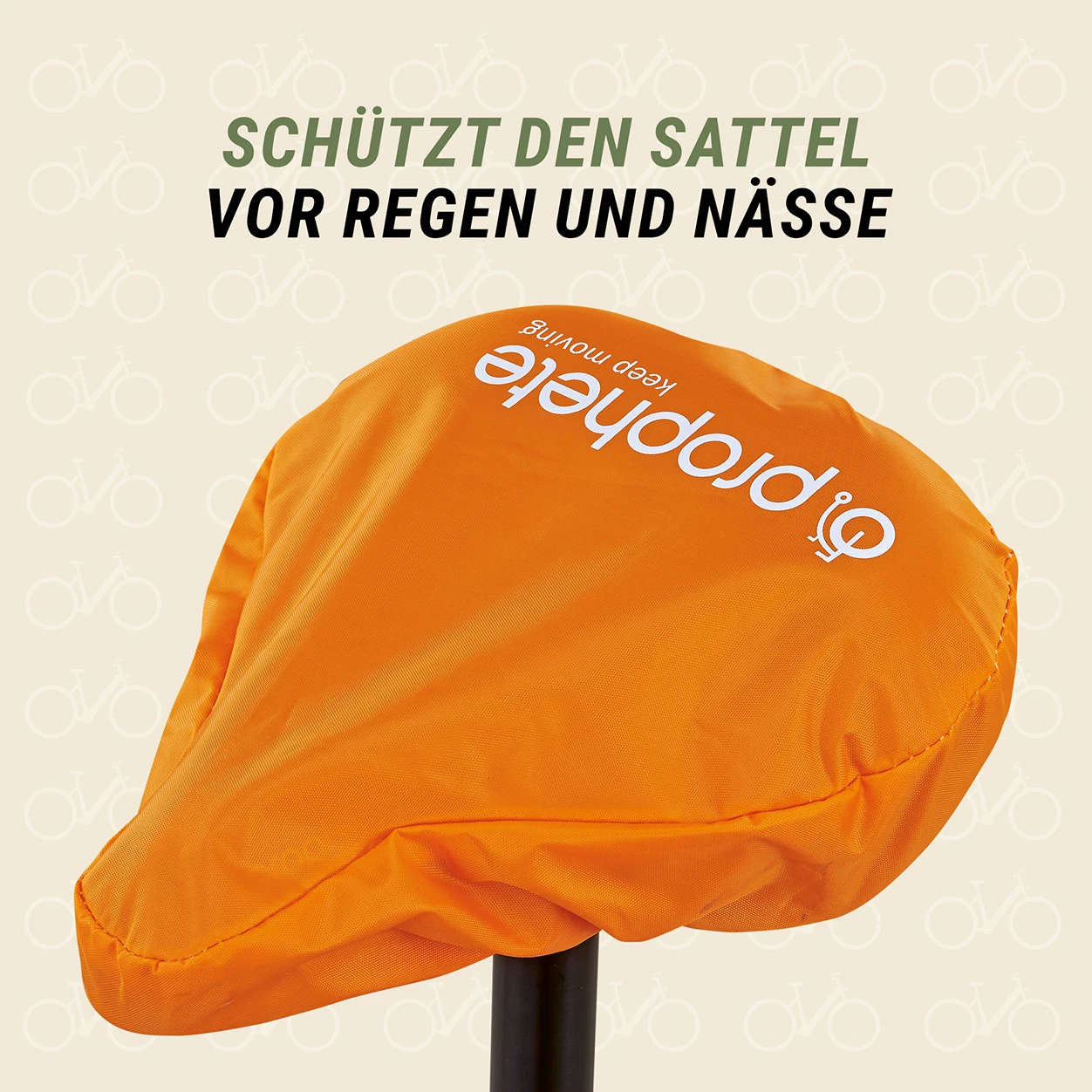 Sattelüberzug orange Schutz vor Regen und Nässe - Ansicht von vorne