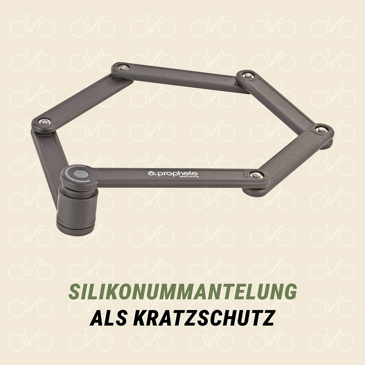 Faltschloss mit Silikonummantelung als Kratzschutz - diagonale Ansicht