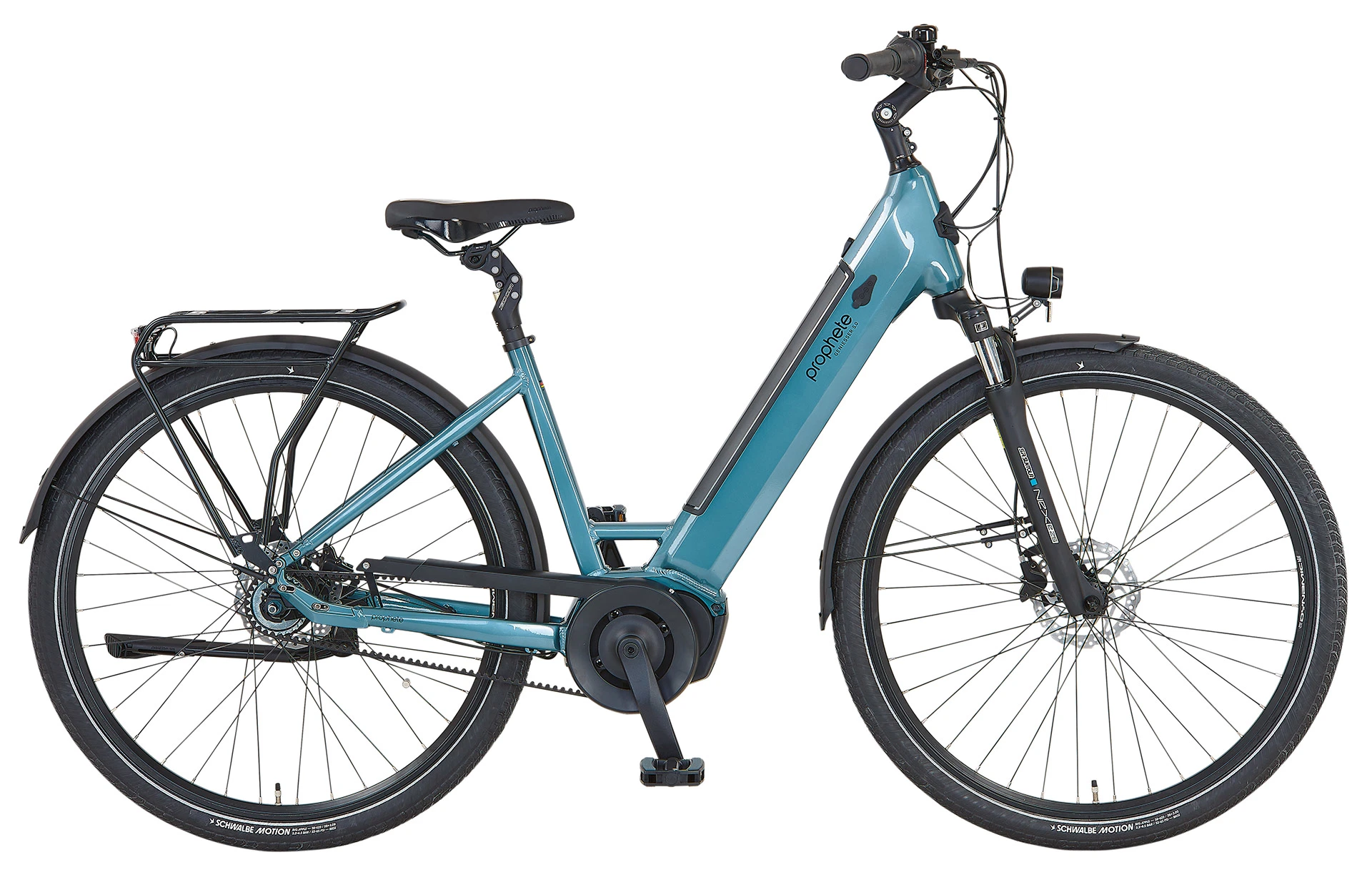 Geniesser 5.0 blau City E-Bike - Planaufnahme auf weißem Grund