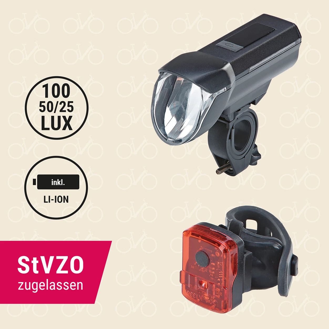 LED-Akkuleuchten 100/50/25 Lux
