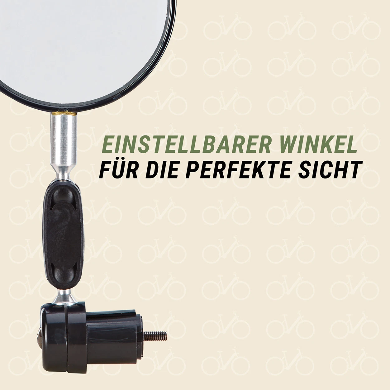 Fahrradspiegel Mini einstellbarer Winkel für die perfekte Sicht - detailansicht