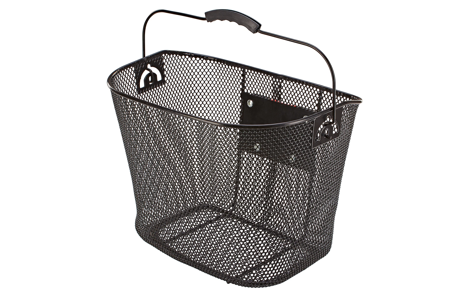 Fahrradkorb schwarz für den Lenker - diagonale Ansicht auf weißem Grund