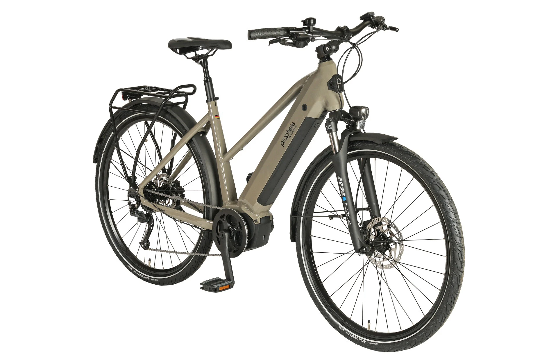 Entdecker 3.0 Trekking E-Bike Trapezrahmen - diagonale Ansicht auf weißem Grund