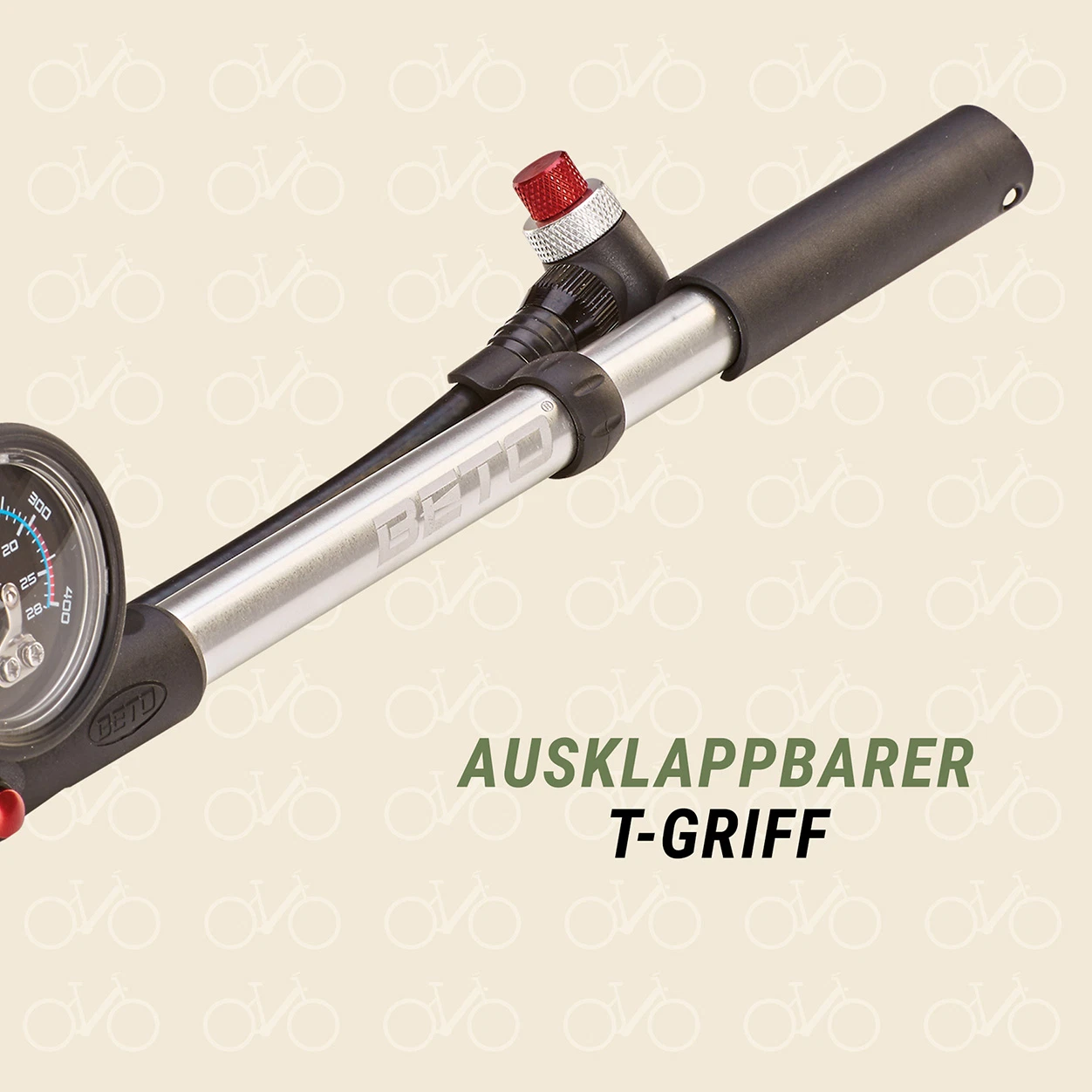 Dämpferpumpe ausklappbarer T-griff - detailansicht