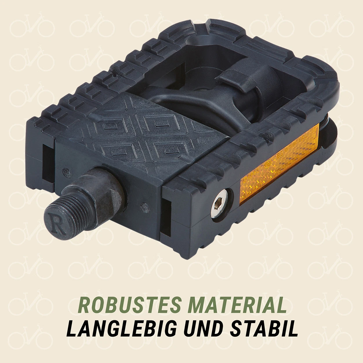 Klapp Pedale Schwarz robustes Material - diagonale Ansicht