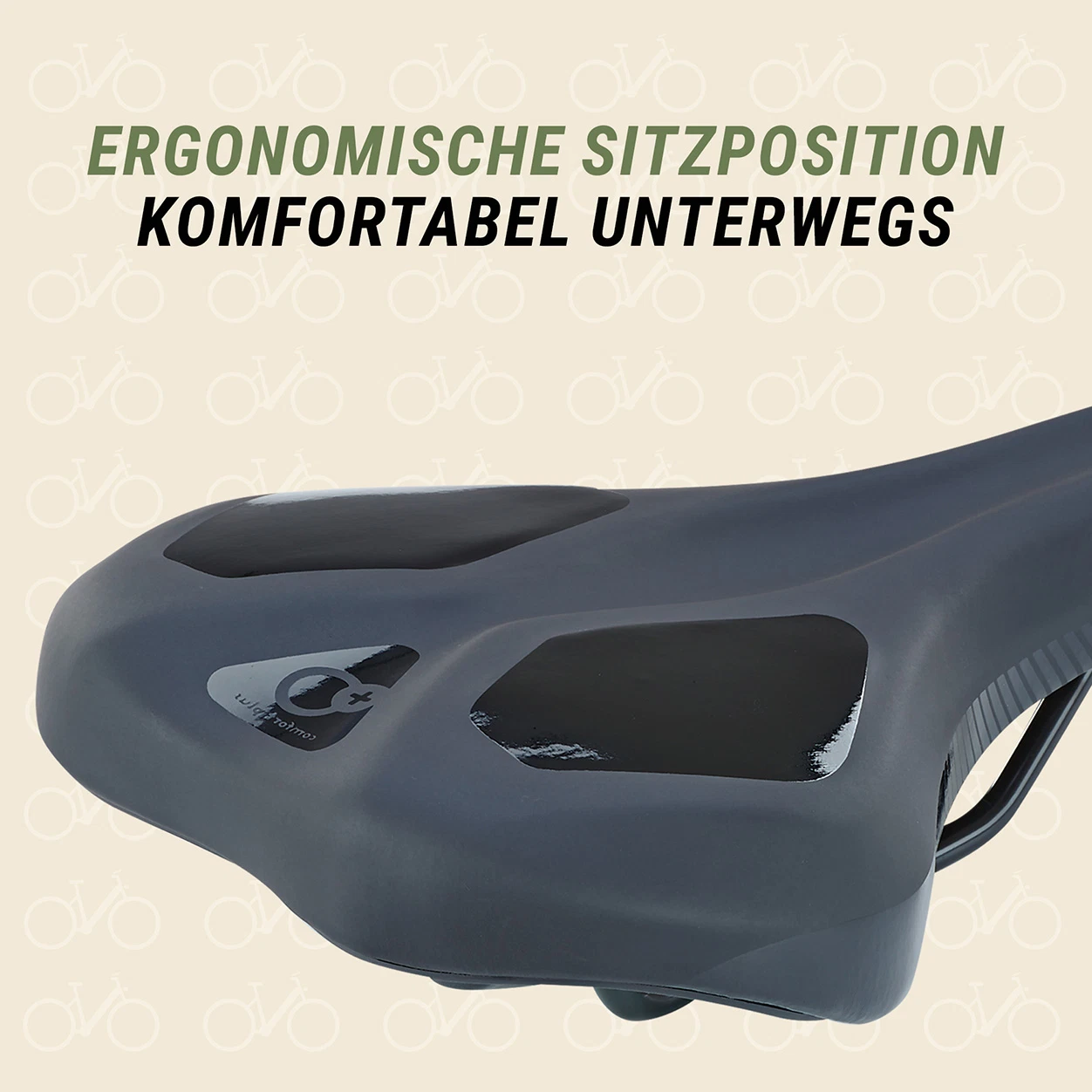 Trekking Sattel ergonomische Sitzposition komfortabel unterwegs - diagonale Ansicht