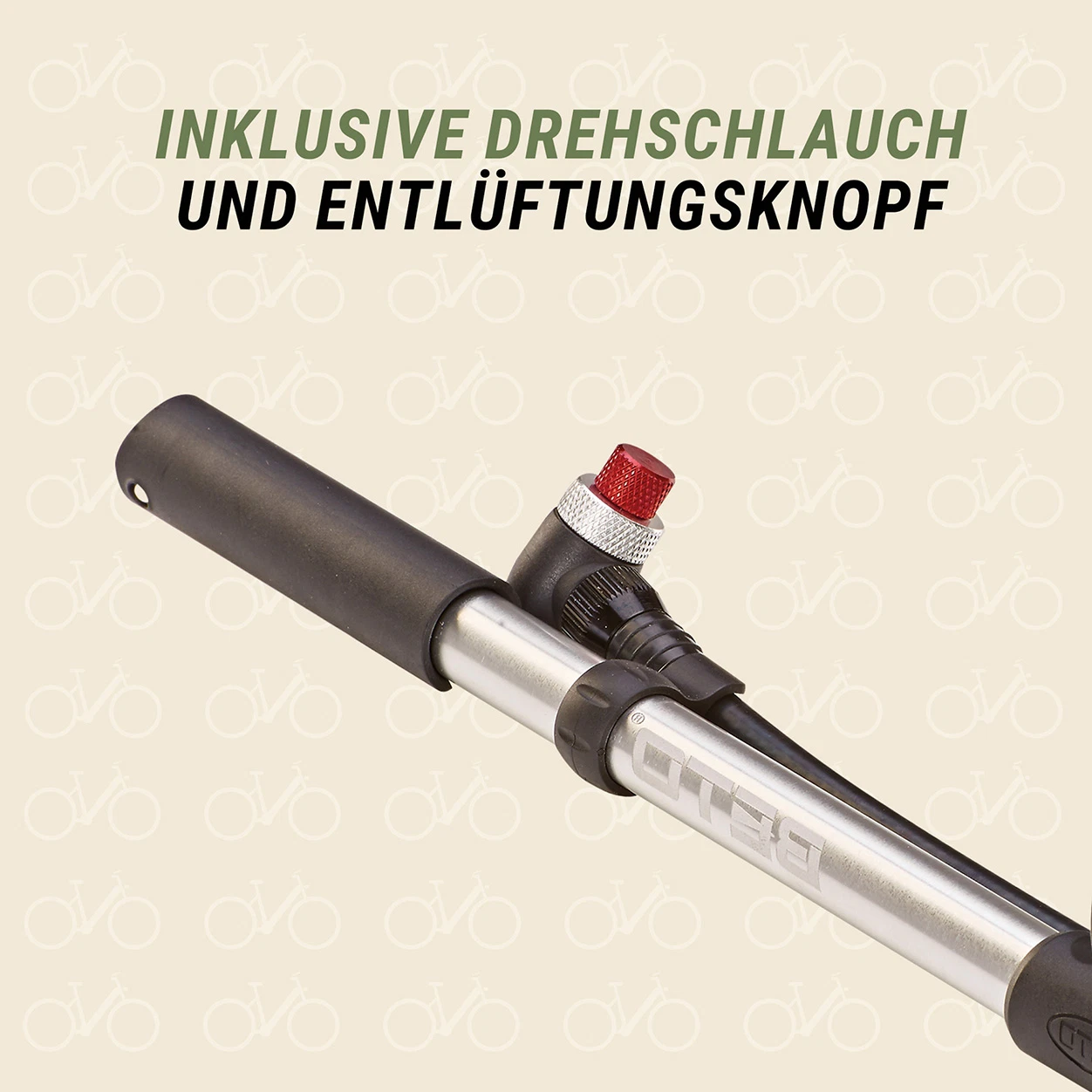 Dämpferpumpe inklusive Drehschlauch und Entlüftungsknopf - detailansicht