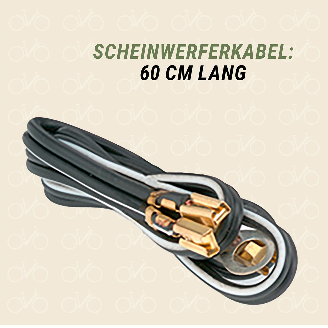Scheinwerfer- und Rücklichtkabel Scheinwerfer 60cm lang - diagonale Ansicht