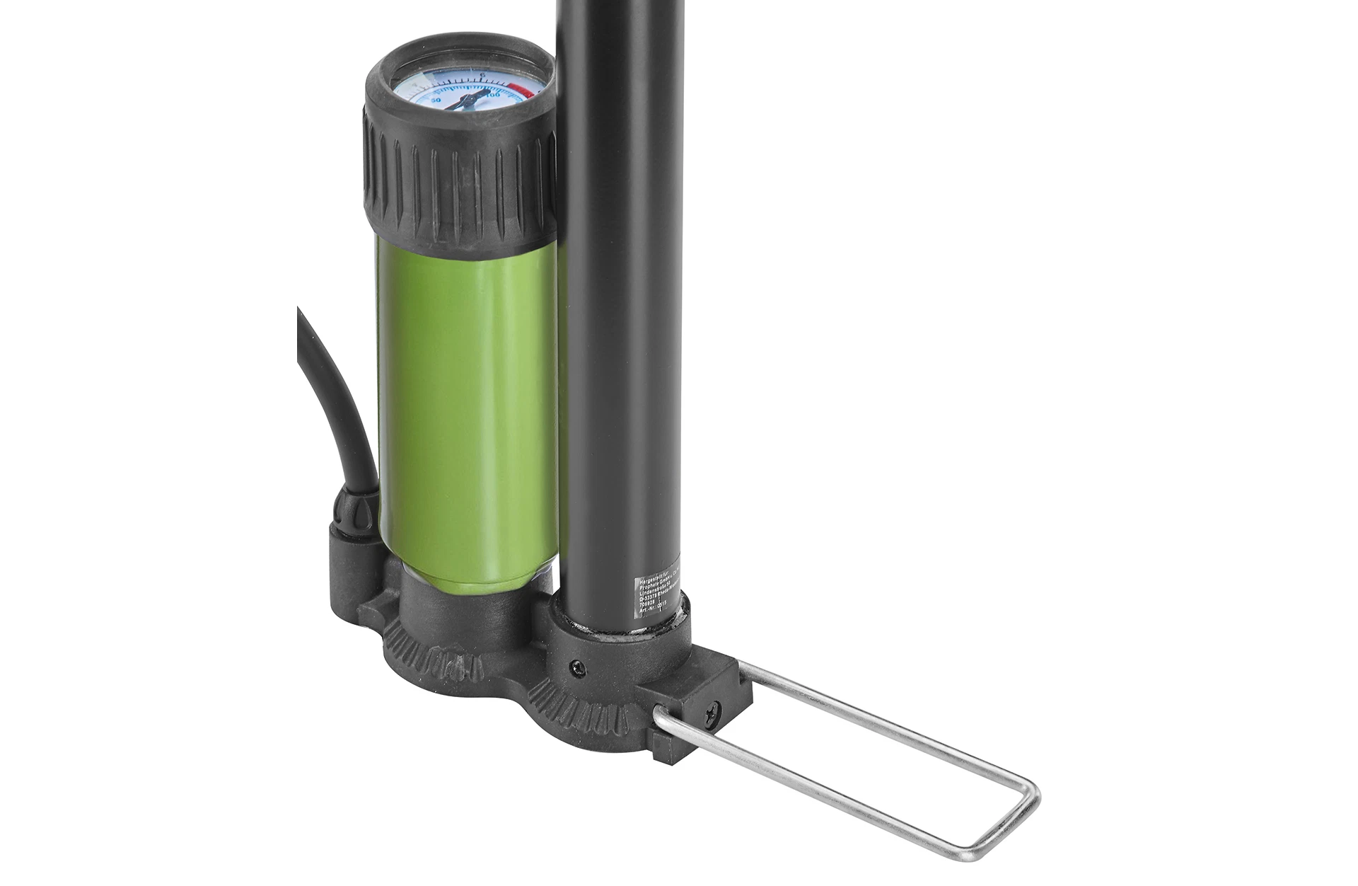 Standluftpumpe schwarz/grün - Detailansicht Adapter