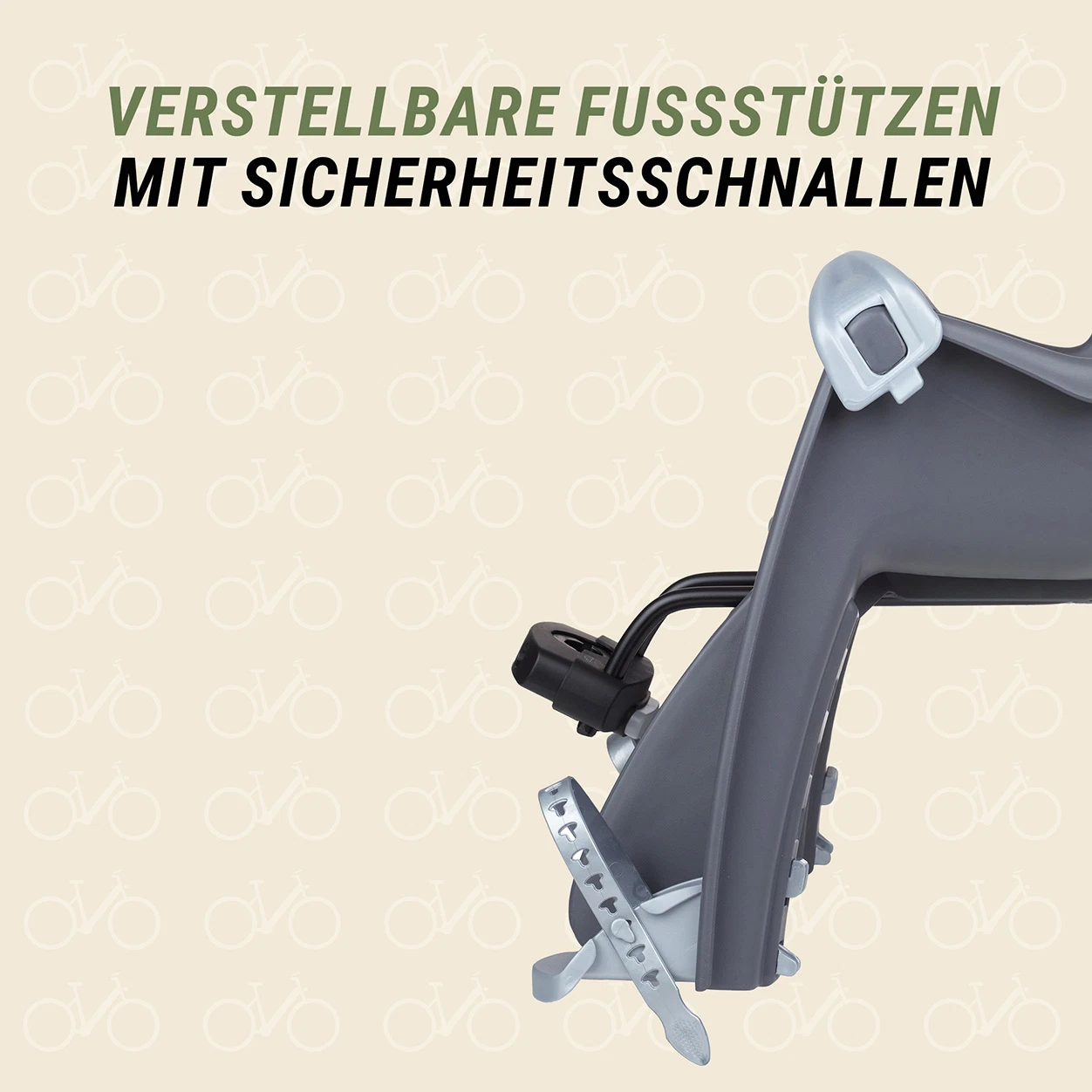 Kindersitz verstellbare Fußstützen - seitliche Ansicht