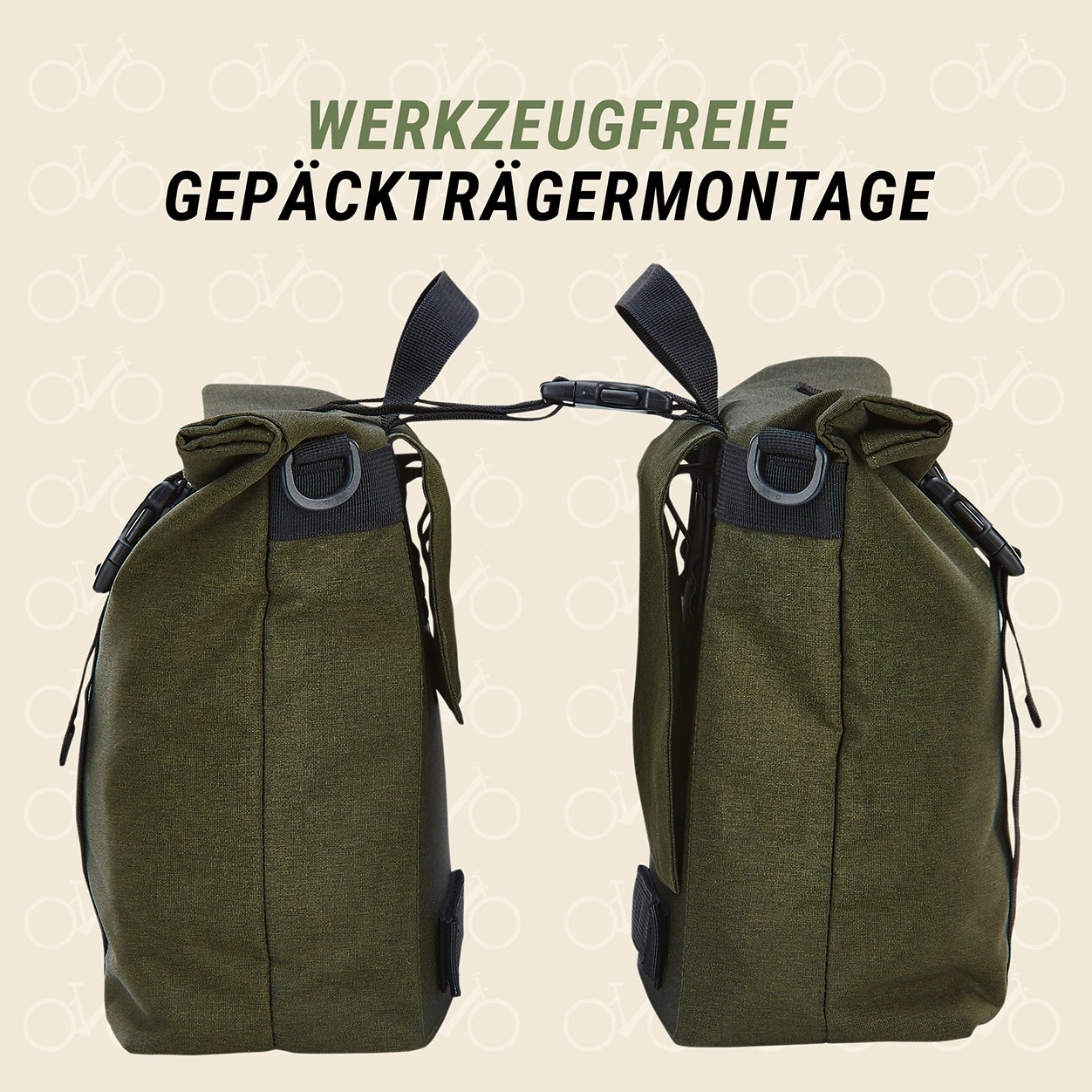 Doppelpacktasche grün werkzeugfrei - Ansicht von der Seite
