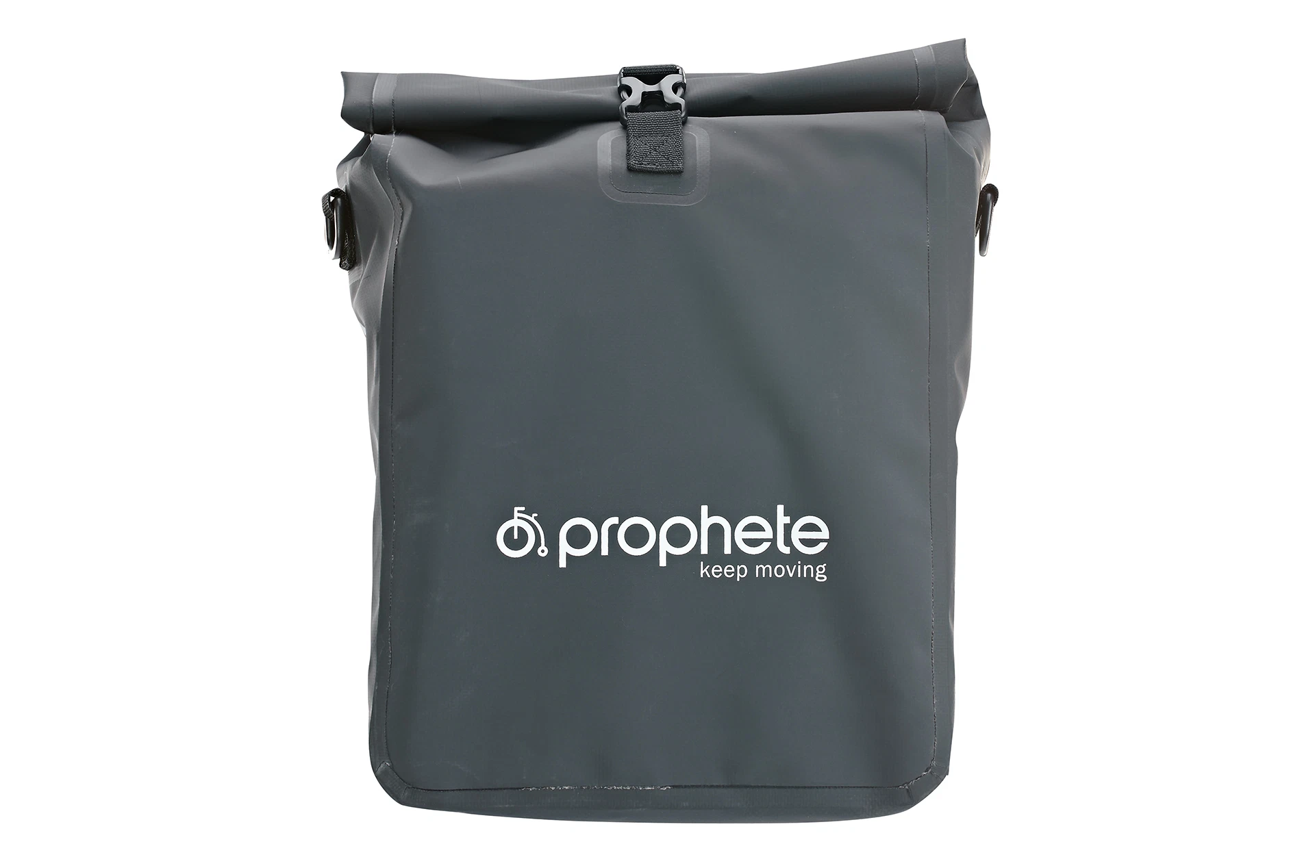 Fahrradtasche Prophete geschlossen - Ansicht von vorne auf weißem Grund